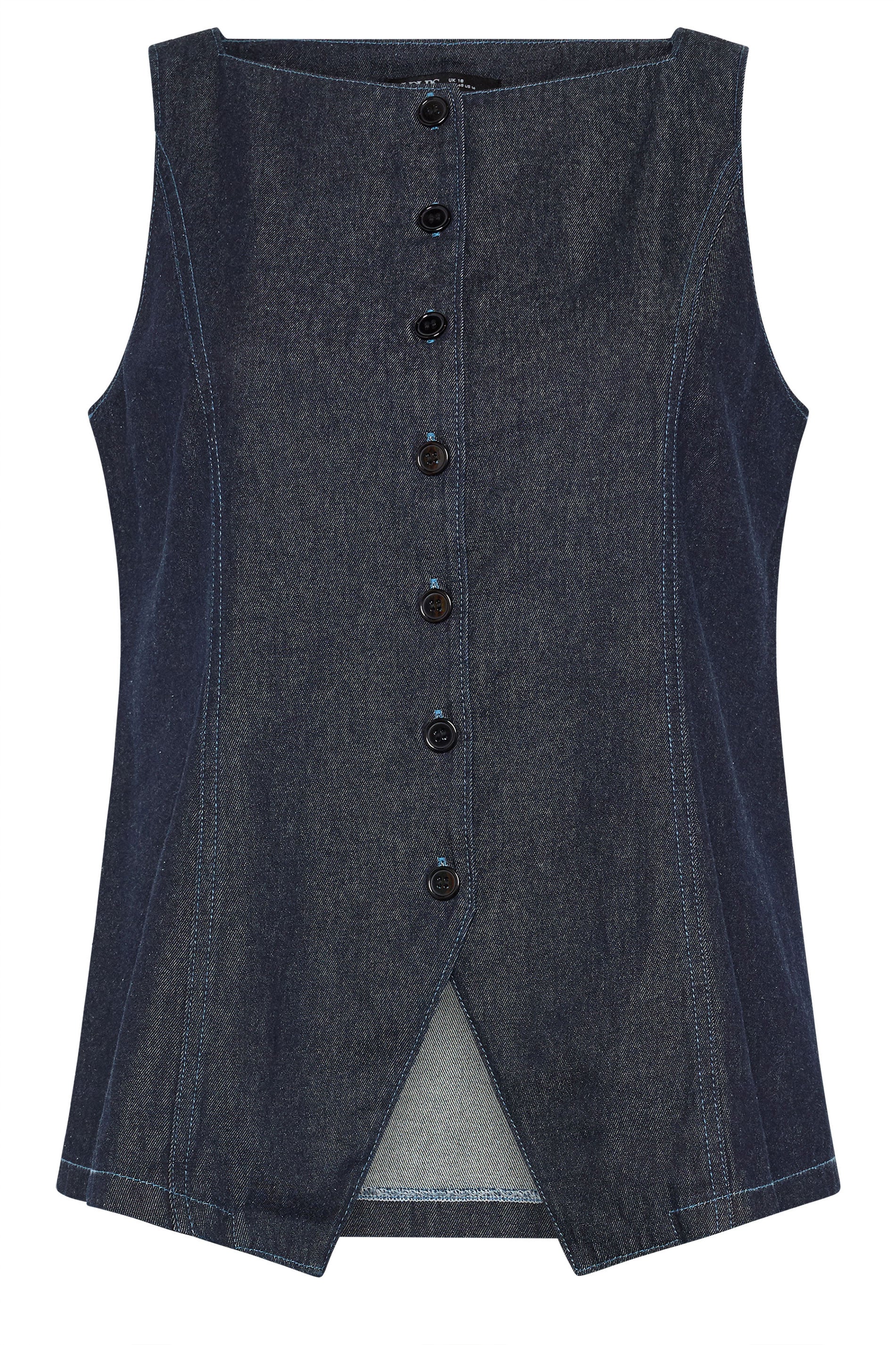 YOURS Plus Size Indigo Blue Denim Waistcoat | Yours Clothing 5
