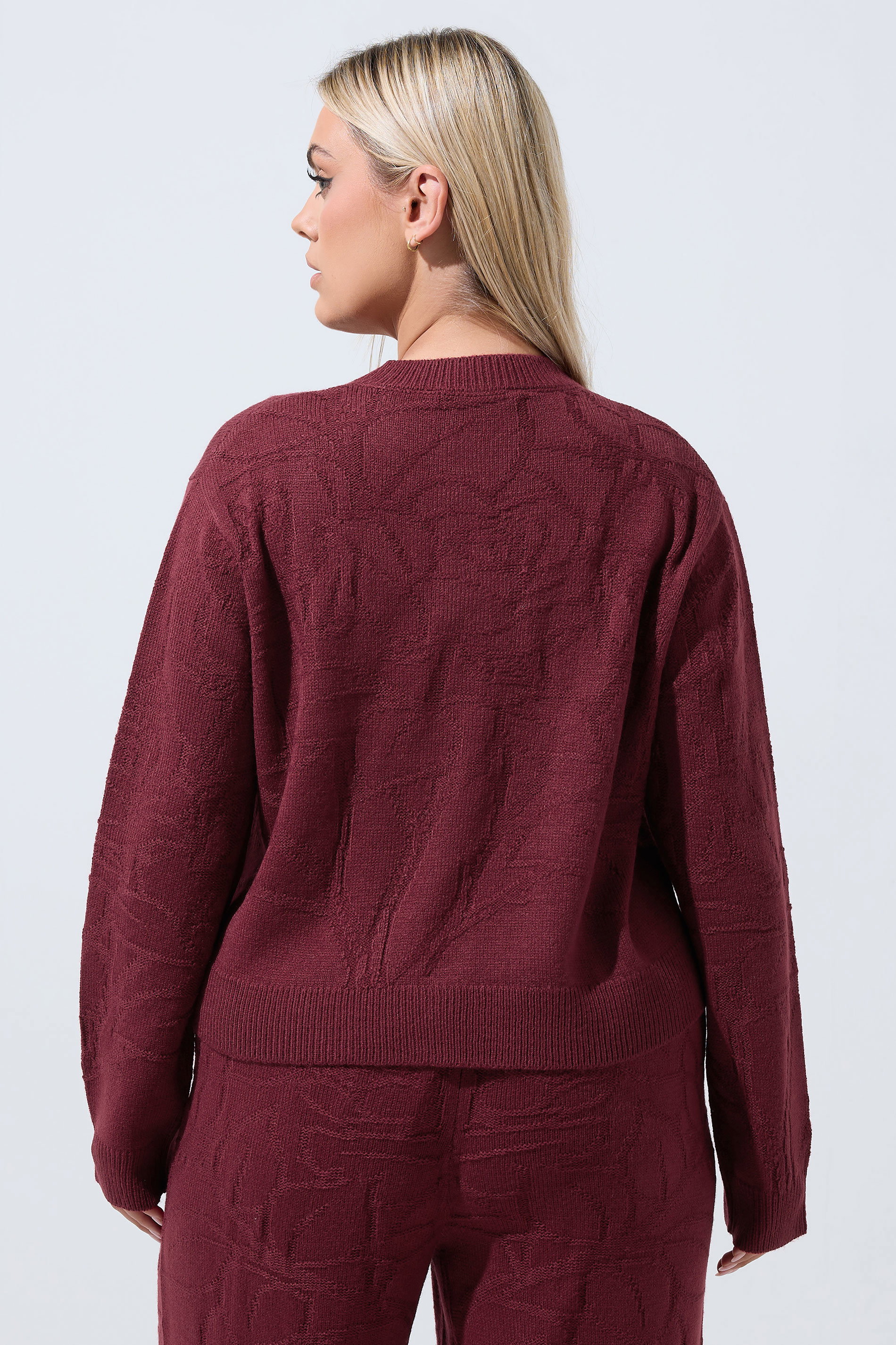 LIMITED COLLECTION Plus Size Red Rose Jacquard Cardigan 4