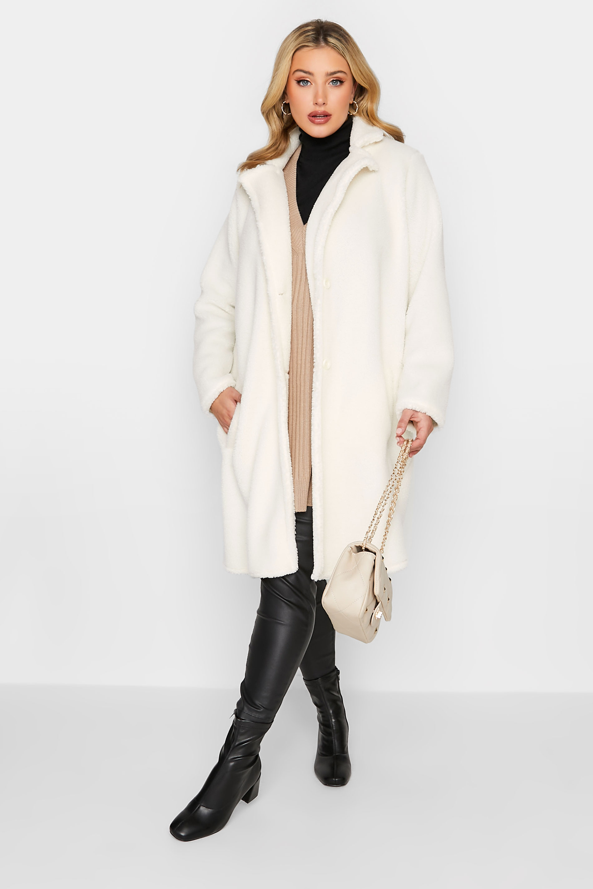 YOURS LUXURY Plus Size Curve White Faux Fur Coat | Yours Clothing  3