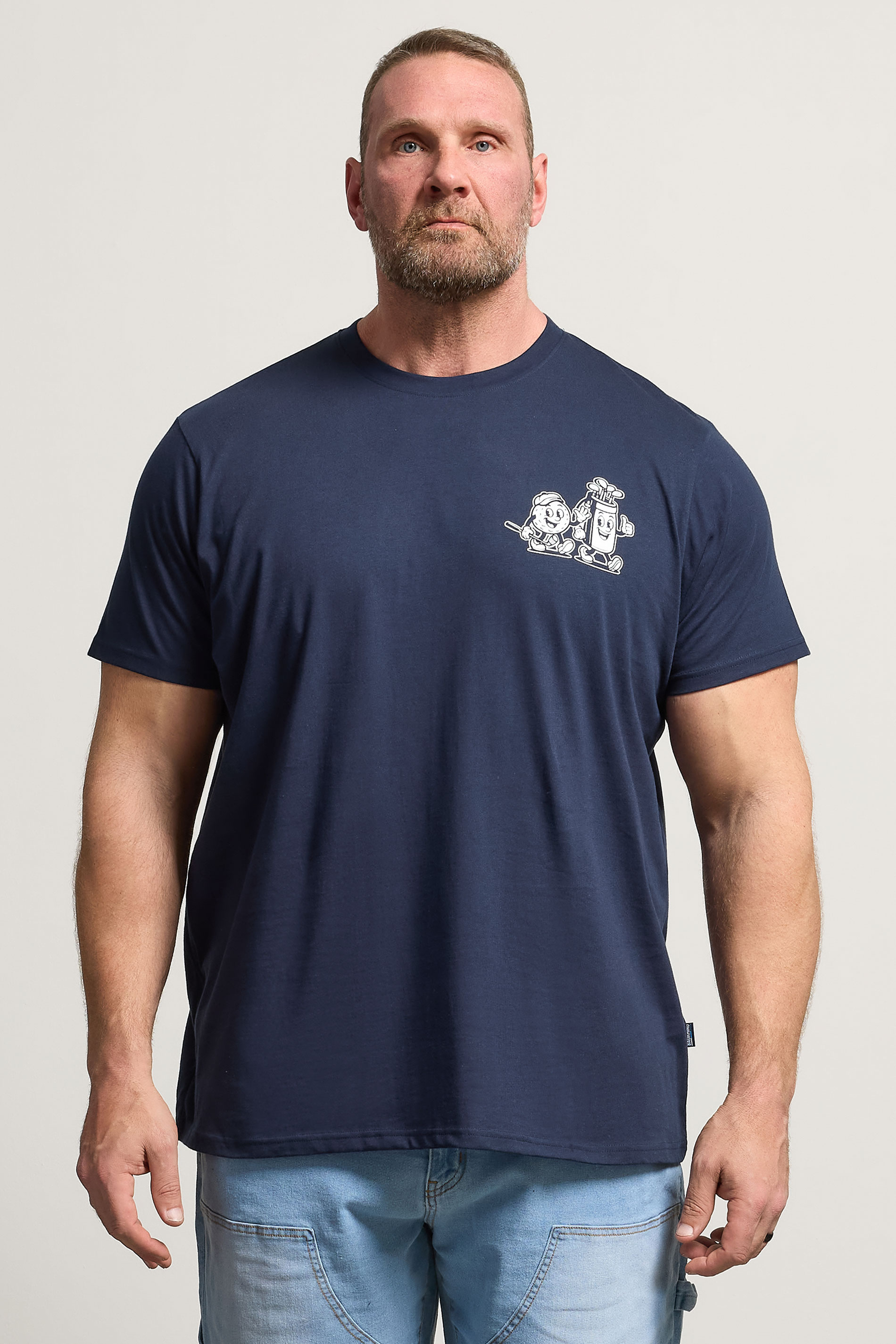 BadRhino Big & Tall Navy Blue Cartoon Golf T-Shirt | BadRhino 3