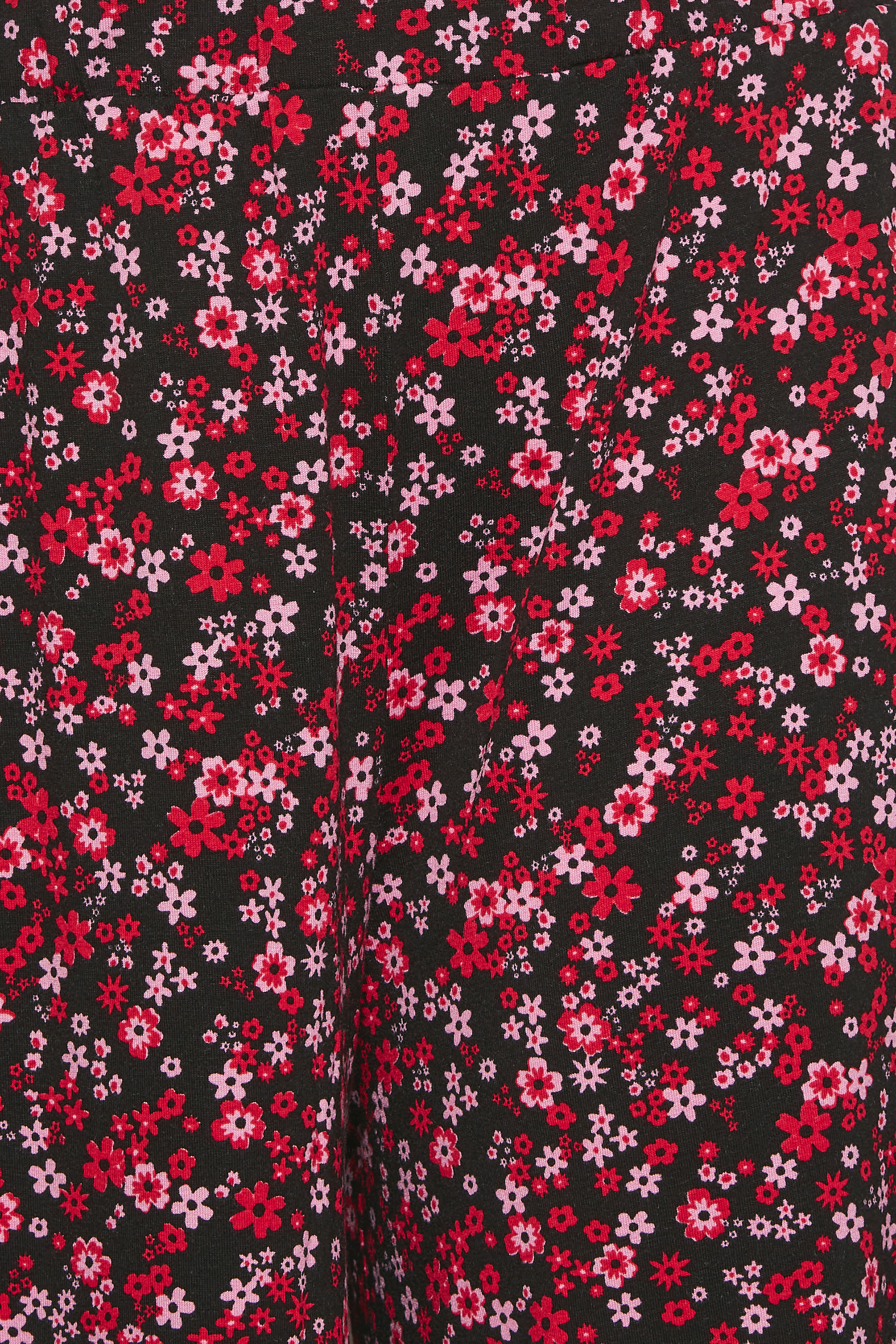 YOURS Plus Size Curve Red Floral Midaxi Culottes | Yours Clothing  3