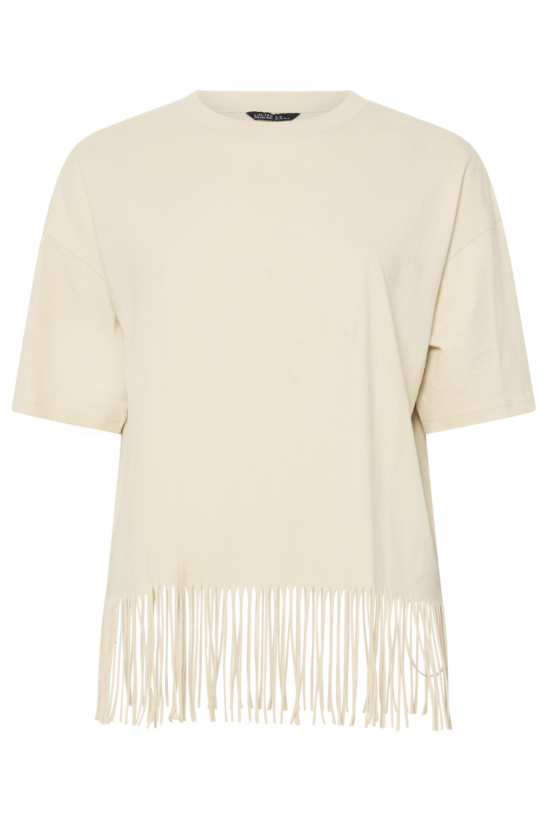 LIMITED COLLECTION Plus Size Natural Brown Tassel Beach Top | Yours Clothing 5