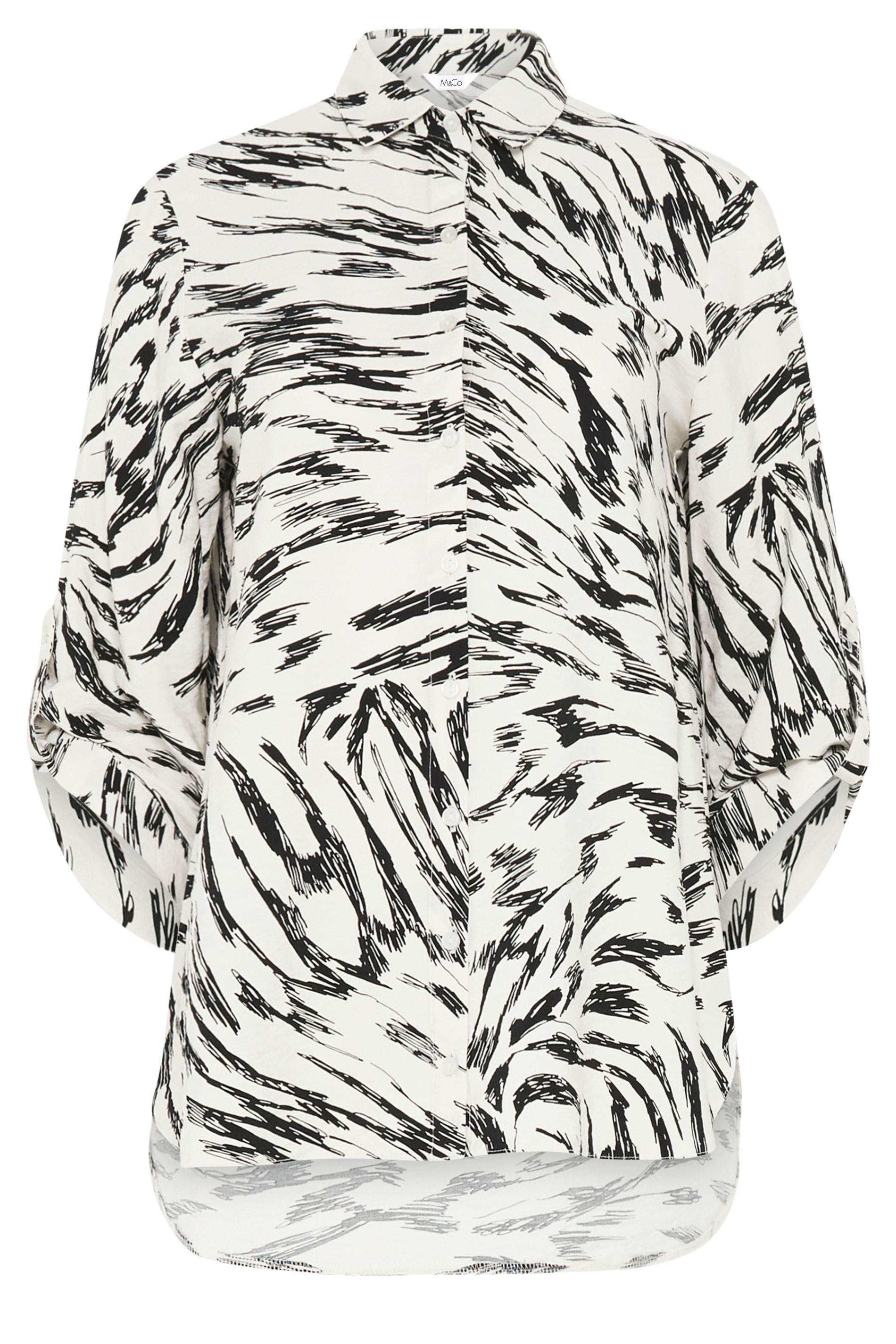 M&Co Black & White Abstract Print Shirt | M&Co 5