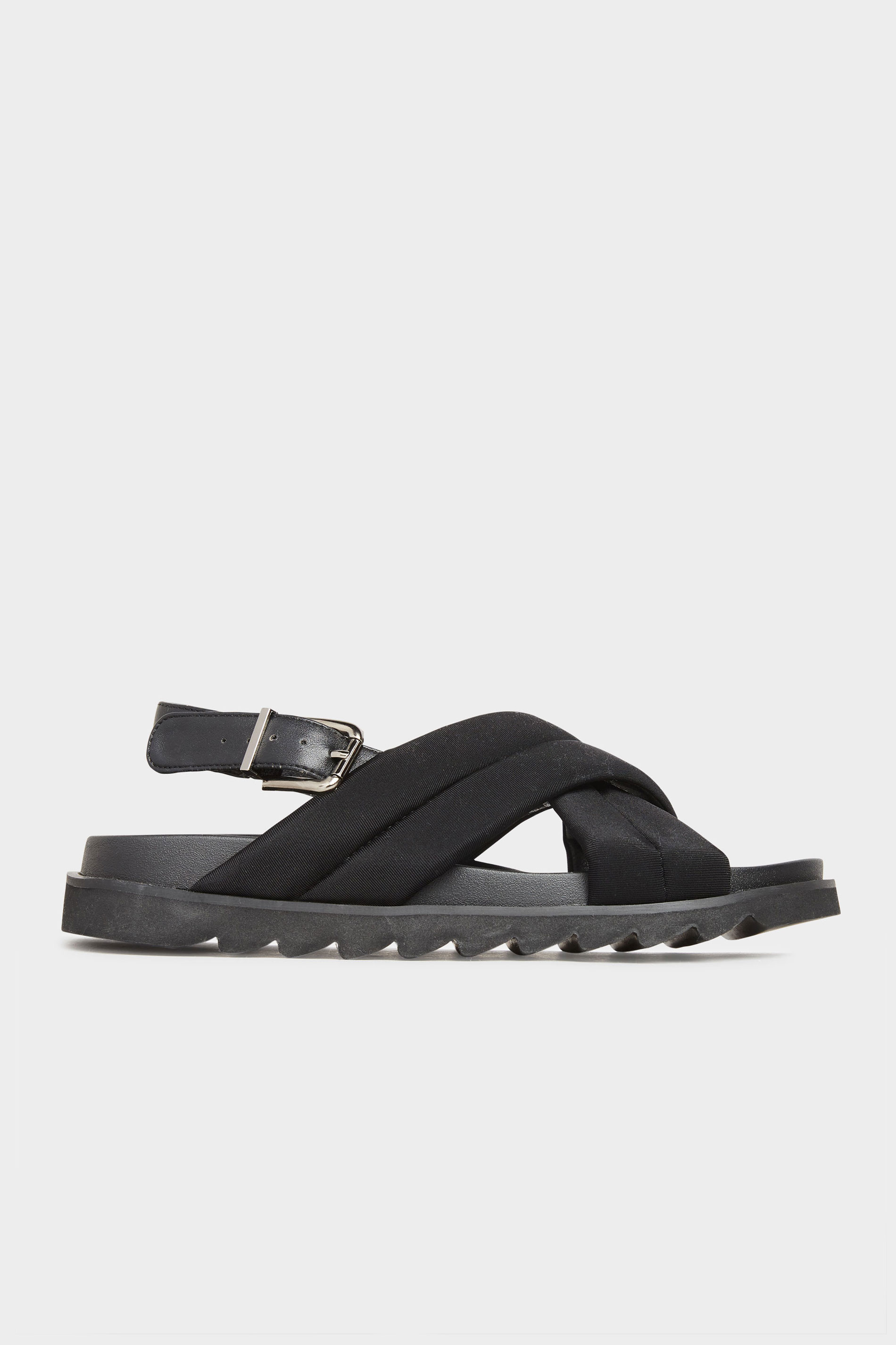 LIMITED COLLECTION Black Padded Sandals In Extra Wide Fit | Long Tall Sally