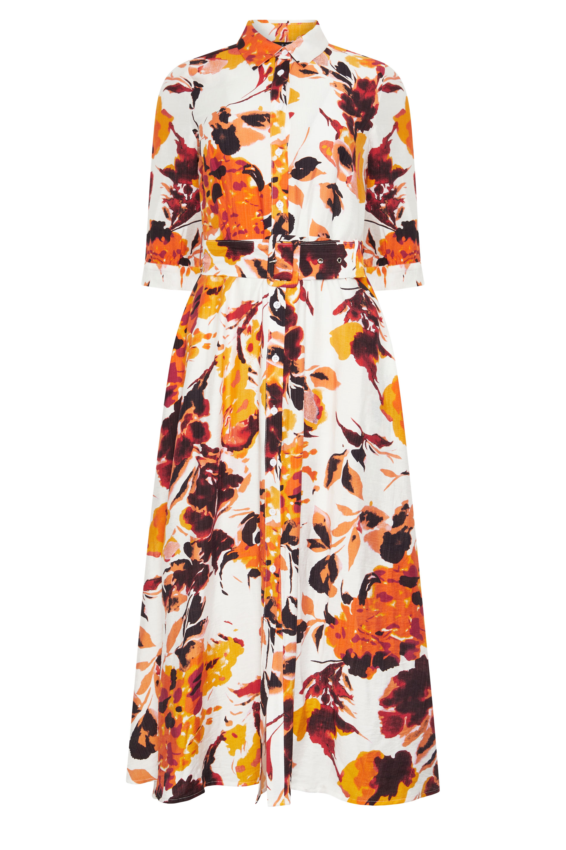 STAR Orange Abstract Print Shirt Dress | StarByJM 5