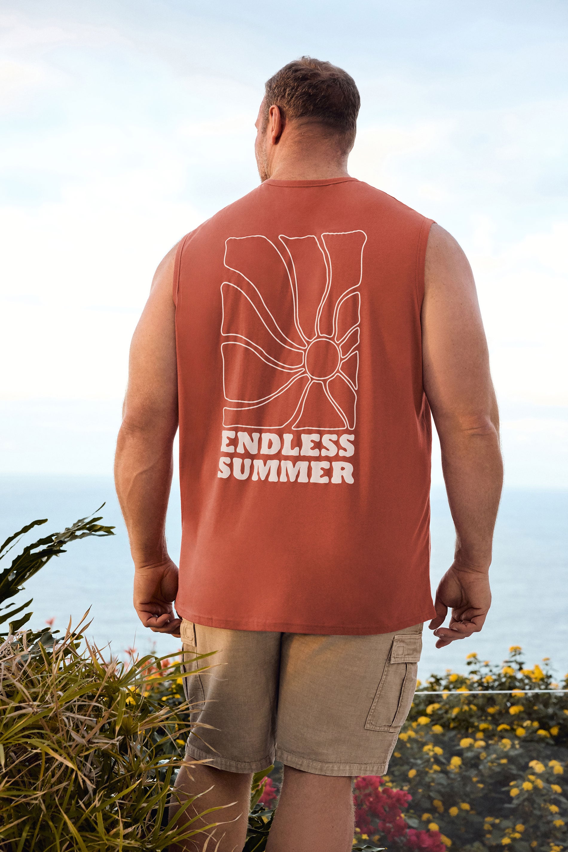 BadRhino Big & Tall Orange Graphic Vest Top | BadRhino 3