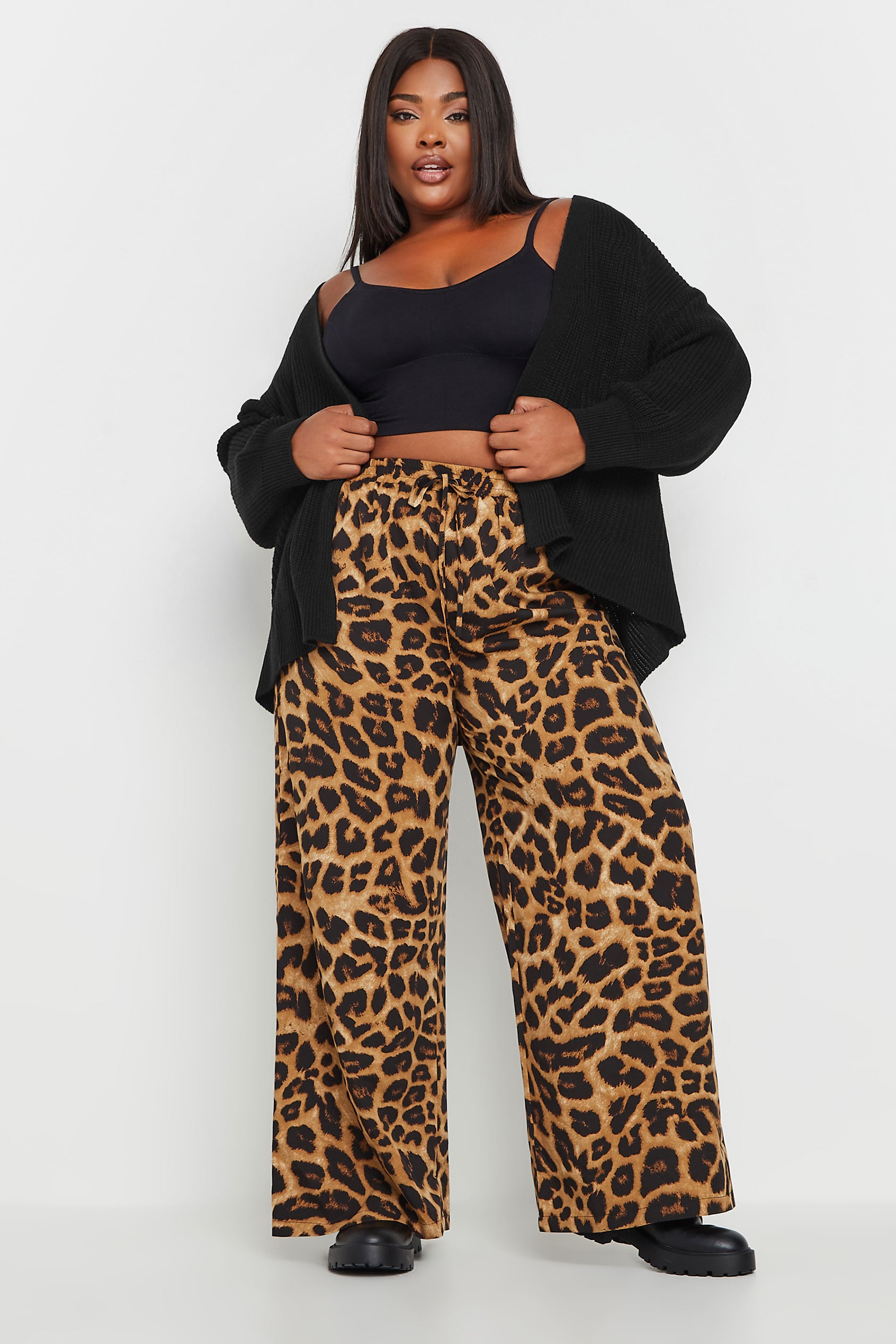 YOURS Plus Size Black Knitted Balloon Sleeve Cardigan | Yours Clothing  2