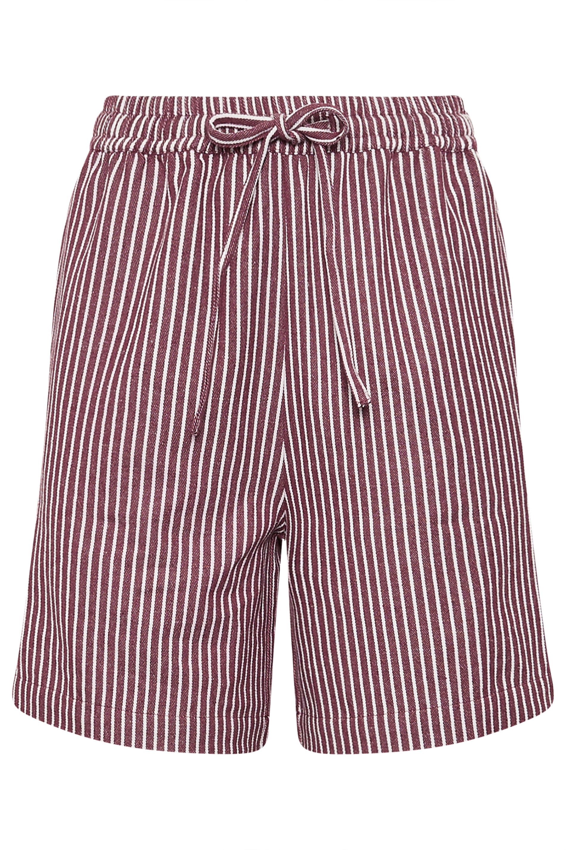 LTS Tall Women's Burgundy Red Stripe Cotton Shorts | Long Tall Sally 5