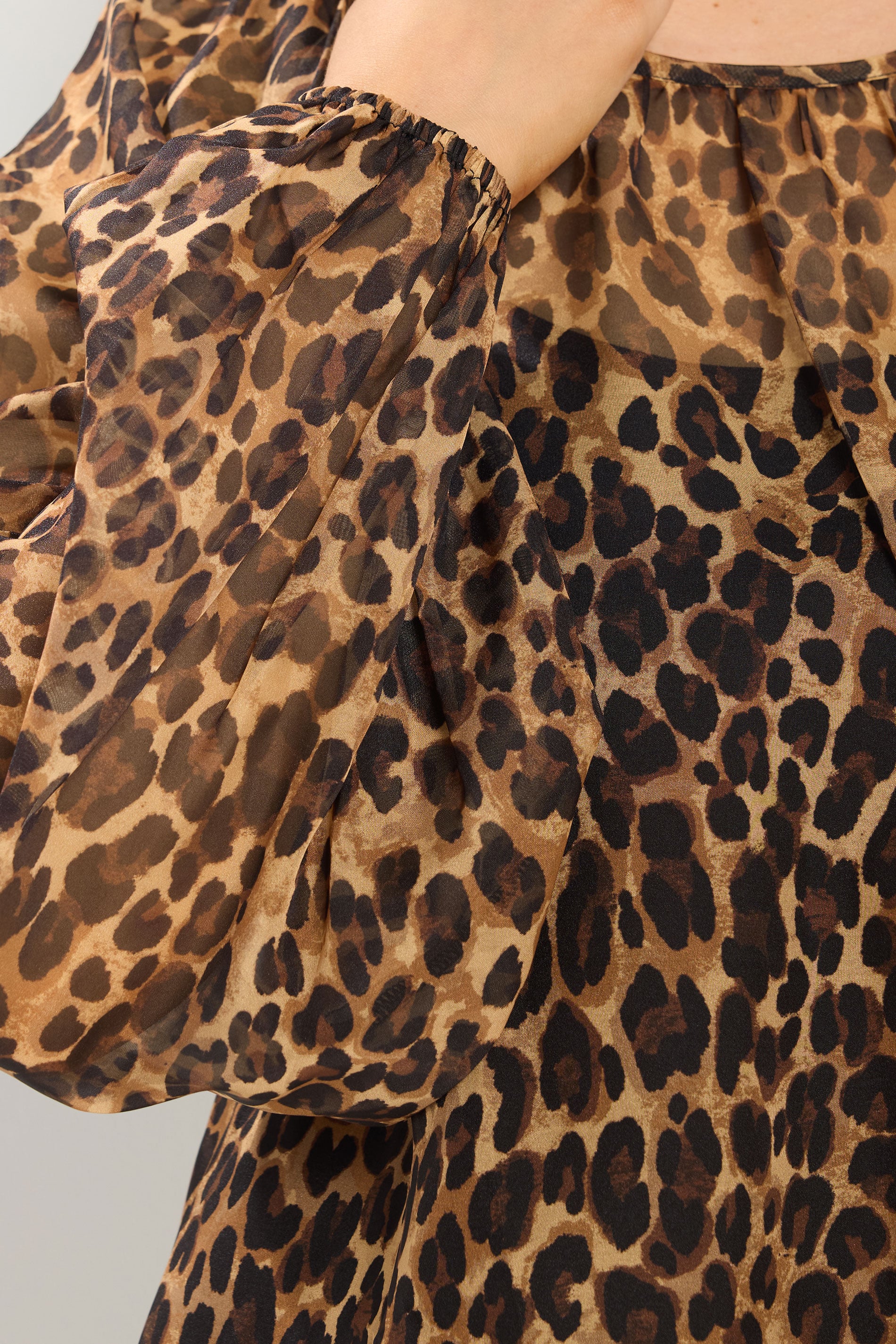YOURS Plus Size Brown Leopard Chiffon Top | Yours Clothing 4