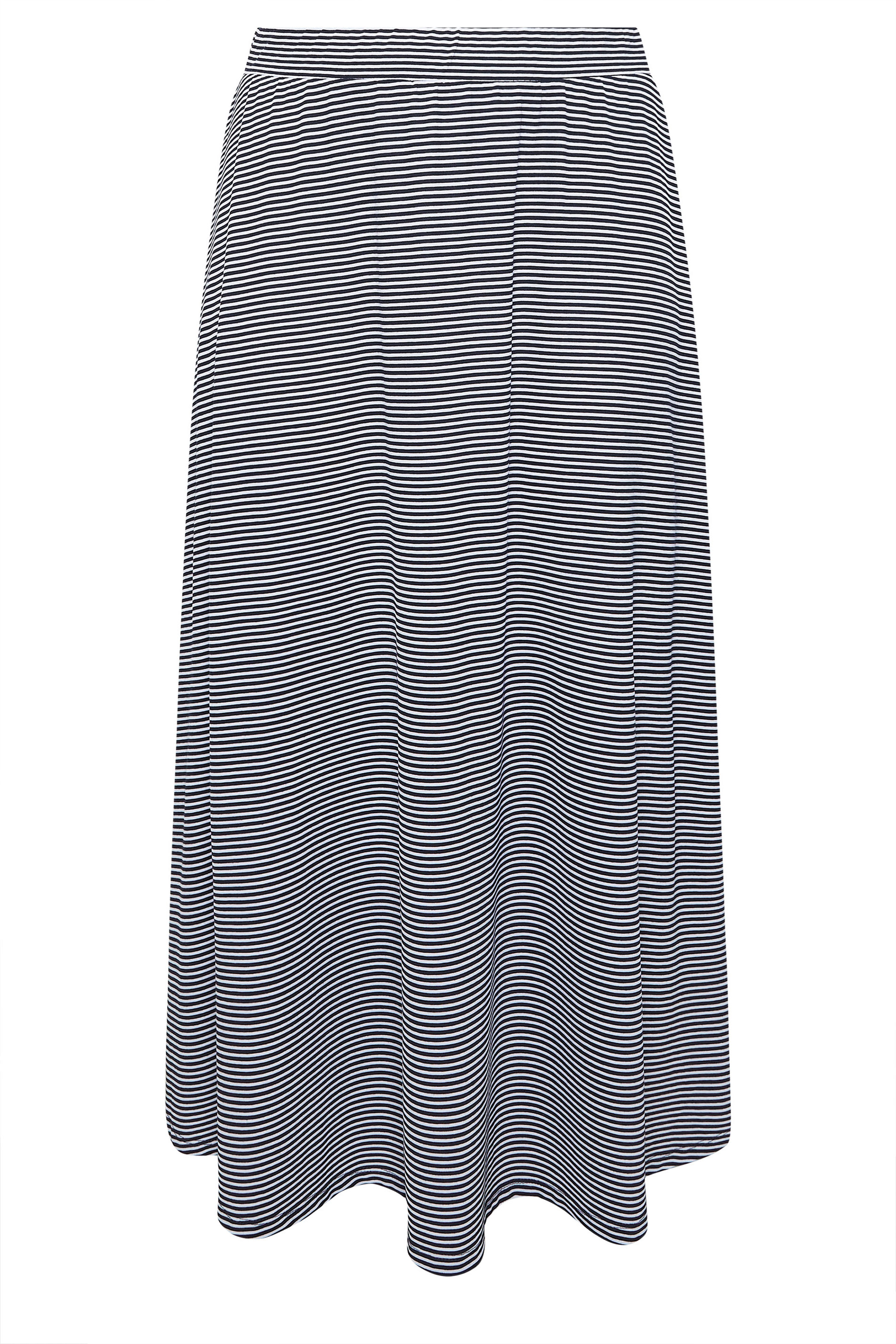 EVANS Plus Size Black & White Stripe Midaxi Skirt | Evans 5