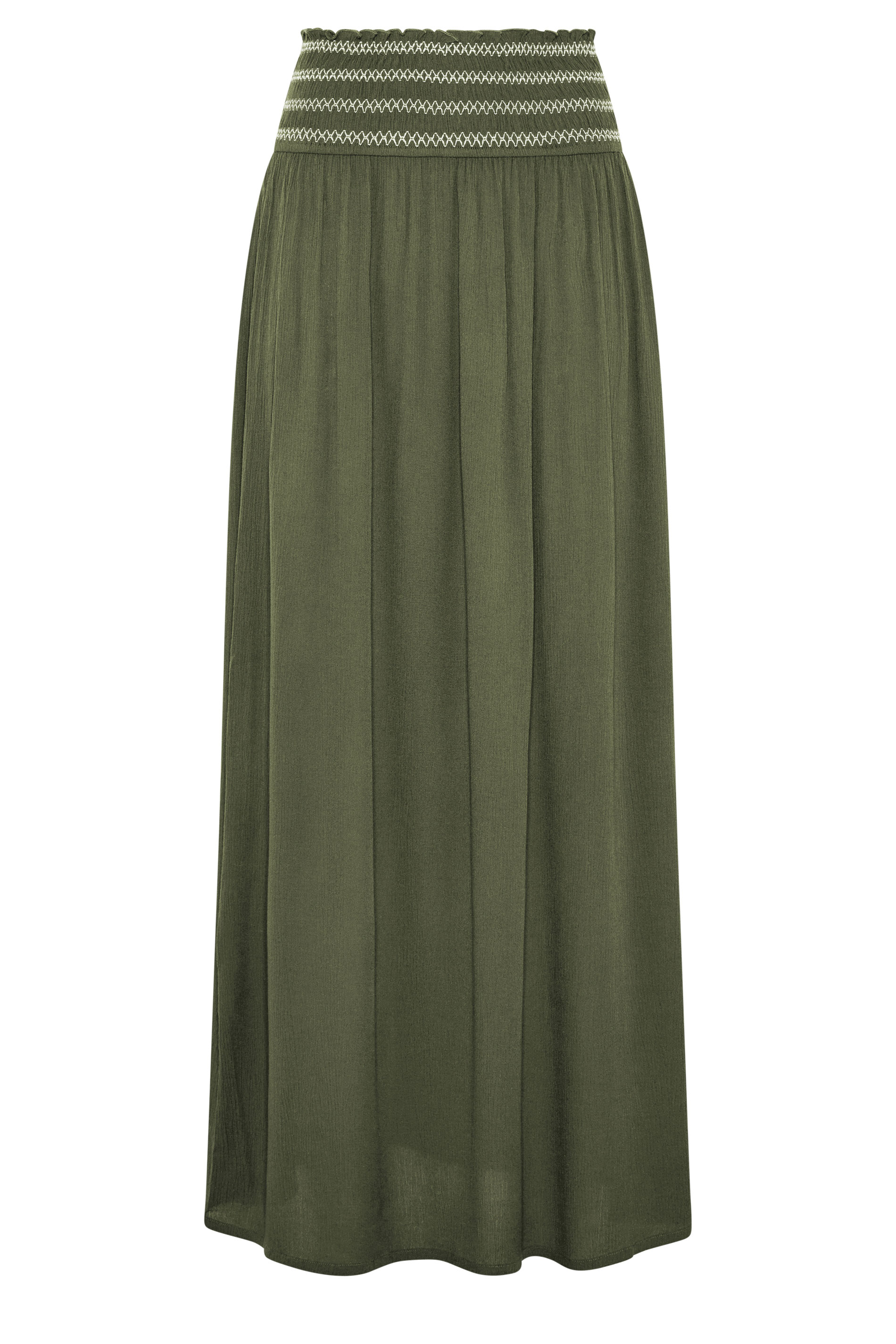 LTS Tall Women's Olive Green Embroidered Waist Maxi Skirt | Long Tall Sally 5