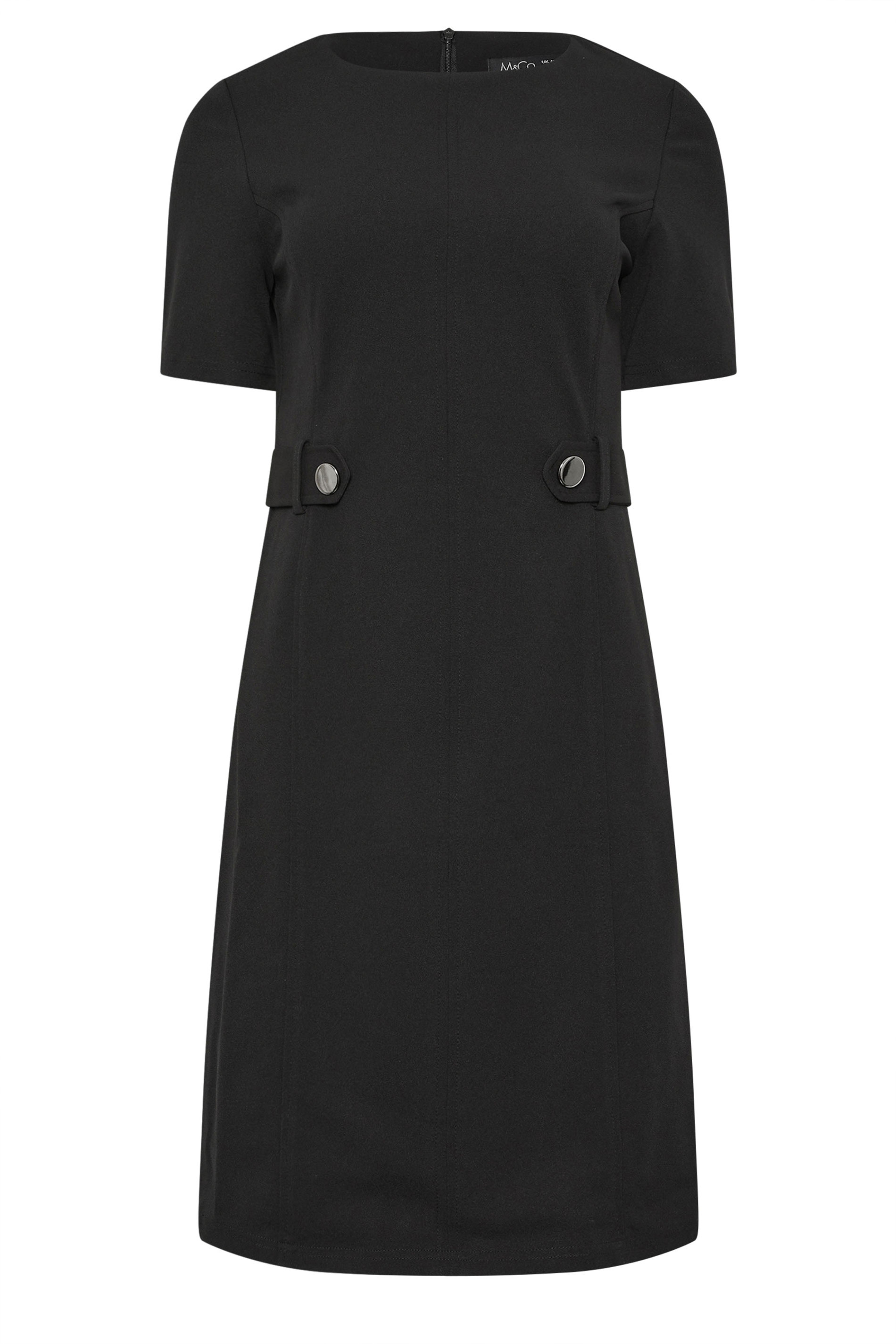 M&Co Black Button Detail Tailored Dress | M&Co 5