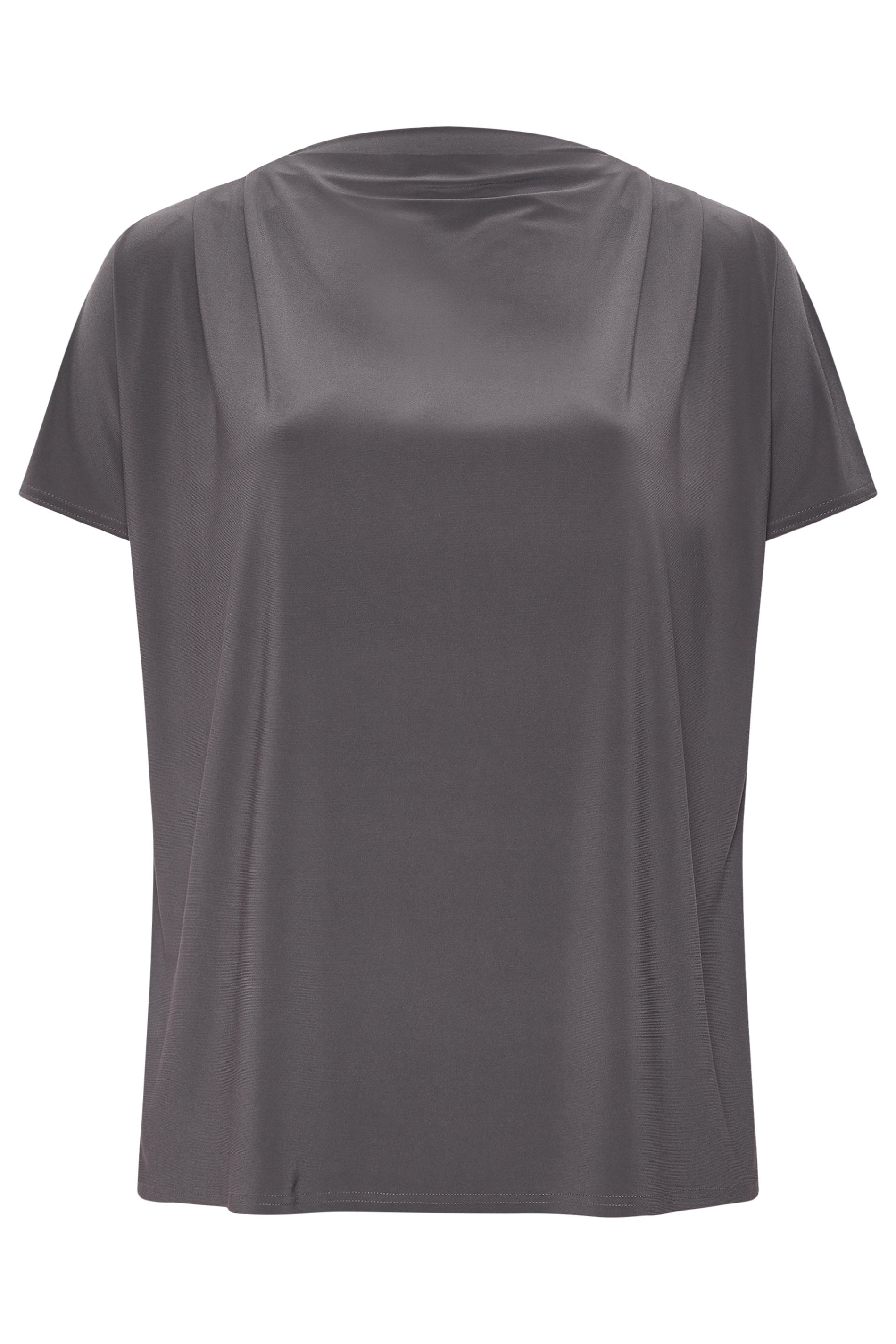 YOURS LONDON Plus Size Grey Drape Shoulder Top | Yours Clothing 5