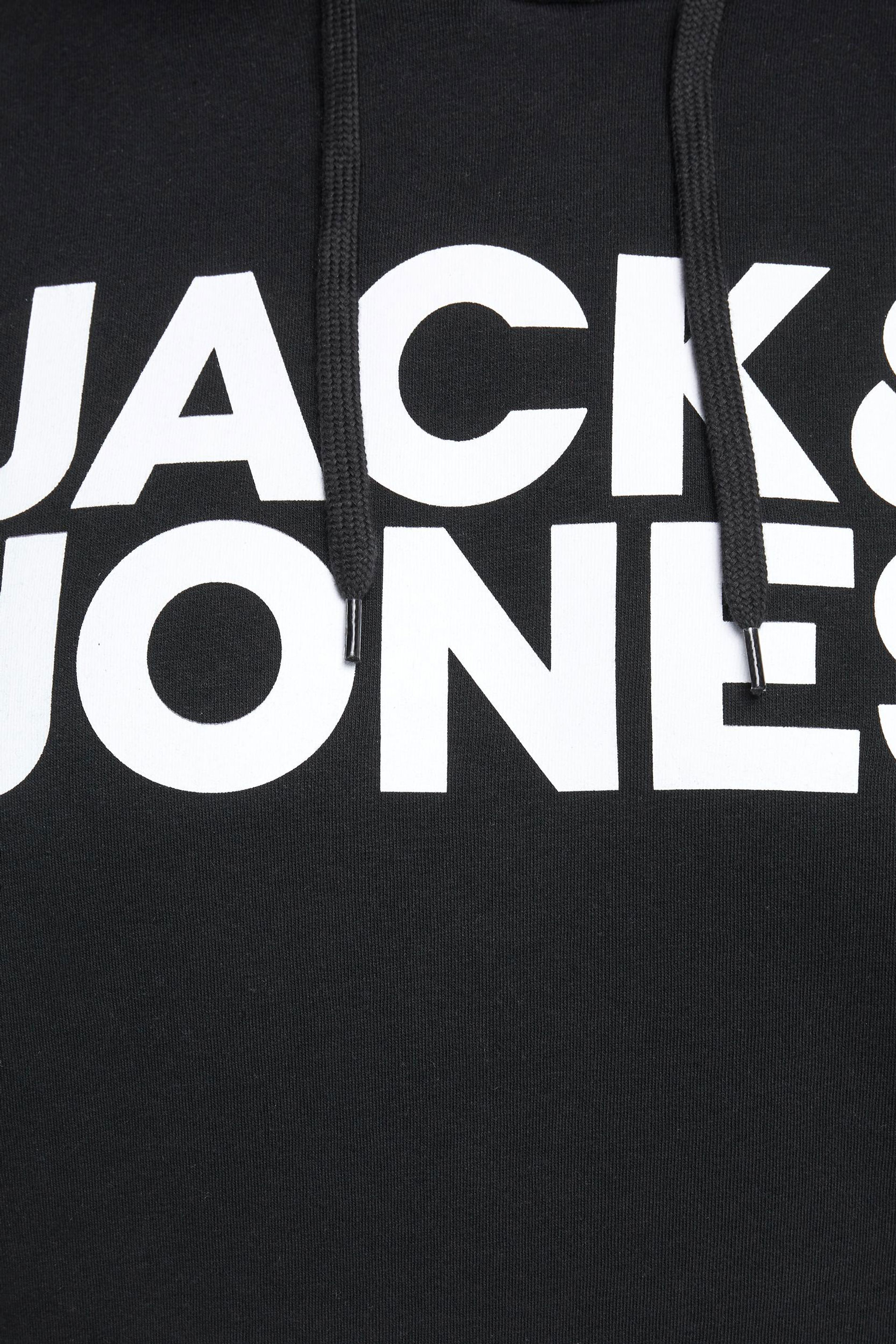 JACK & JONES Black Corp Logo Hoodie | BadRhino 2