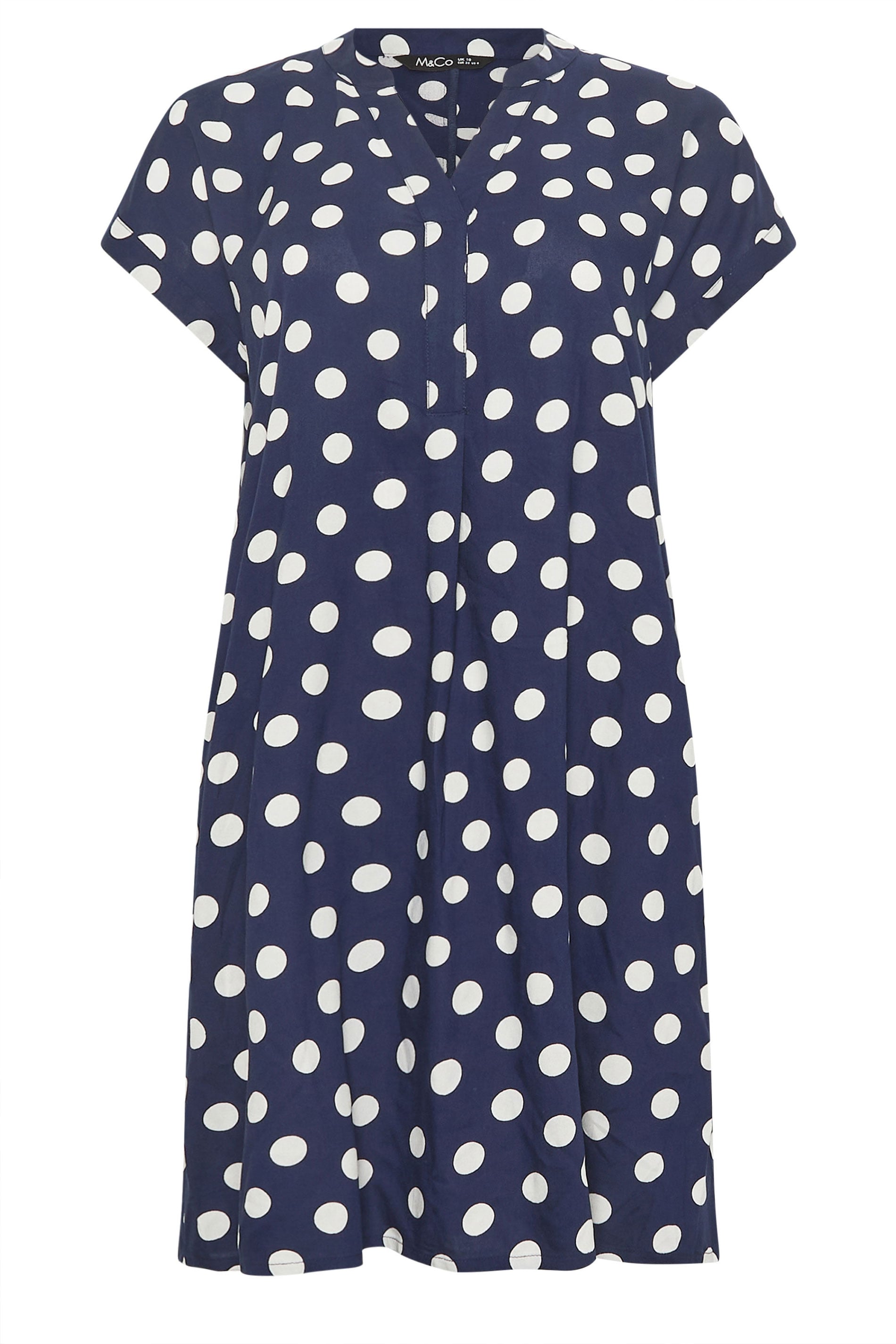 M&Co Navy Blue Polka Dot Beach Dress | M&Co 5