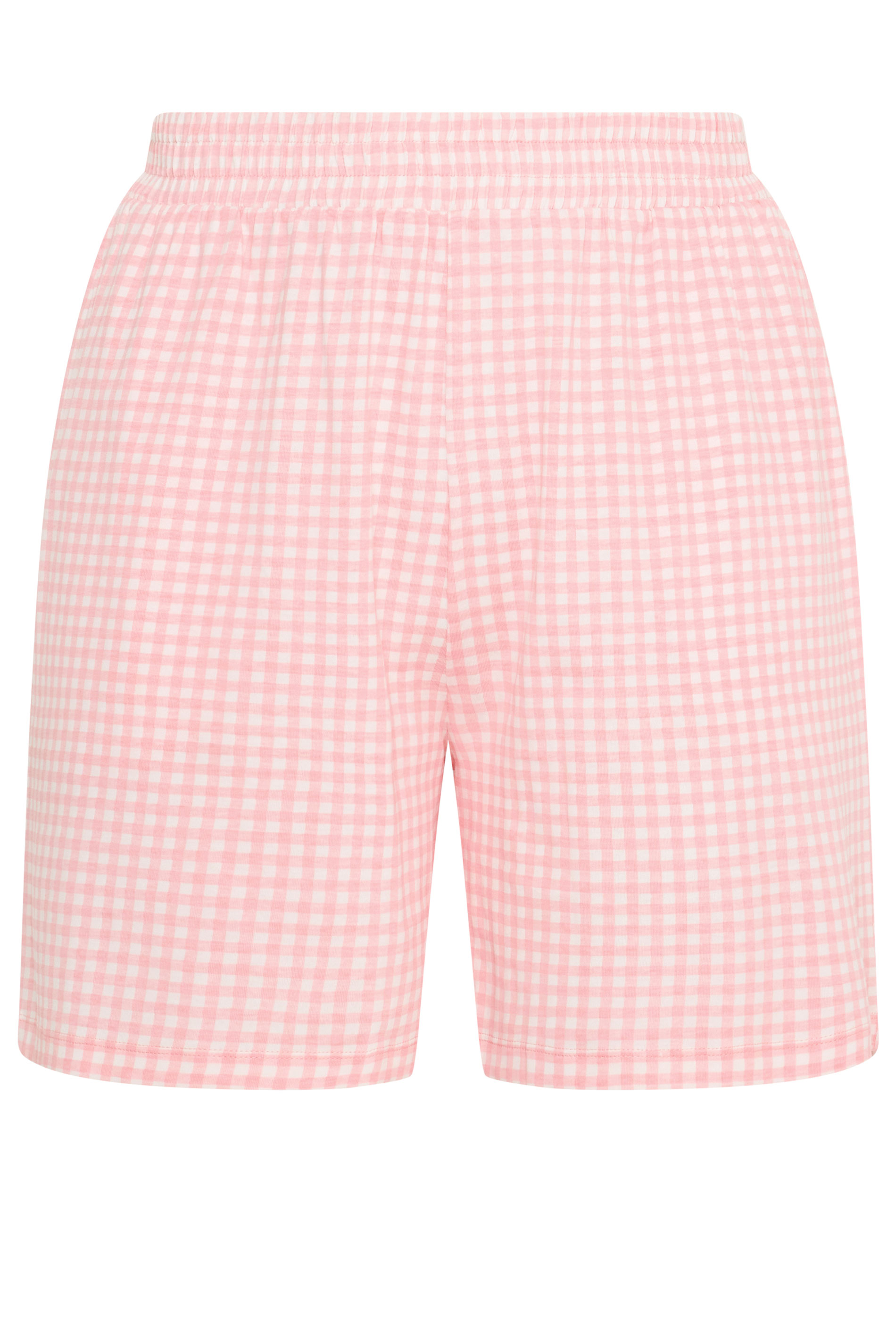 LIMITED COLLECTION Plus Size Pink Gingham Jersey Shorts | Yours Clothing 5