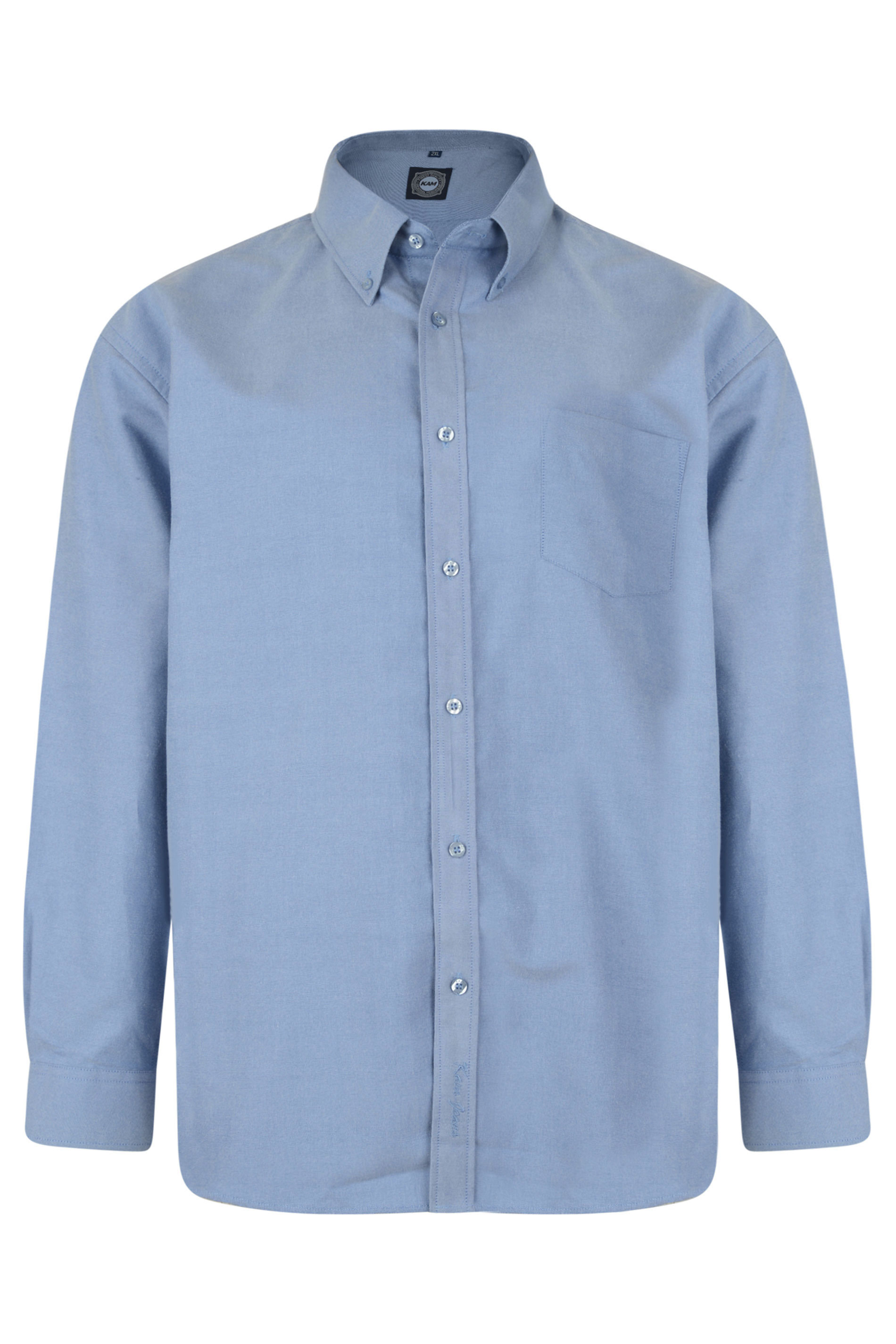 KAM Big & Tall Blue Oxford Long Sleeve Shirt | BadRhino 2