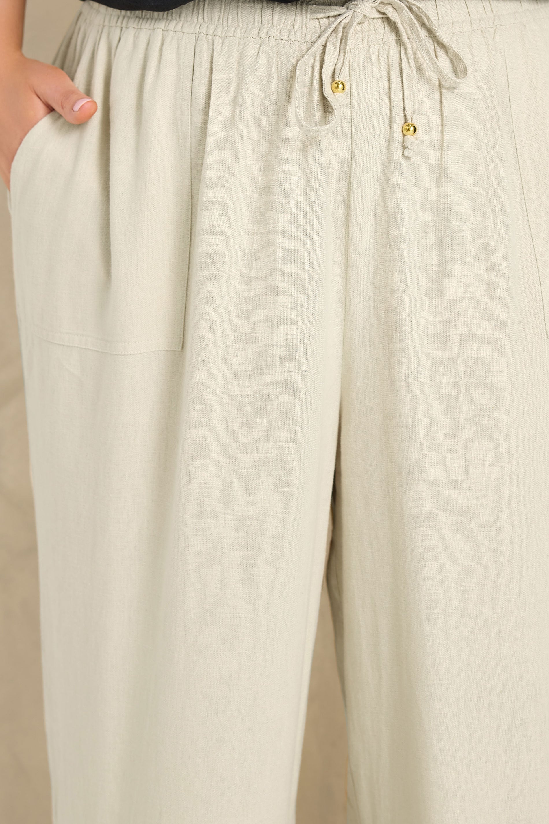 EVANS Plus Size Cream Linen Wide Leg Trouser | Evans 4