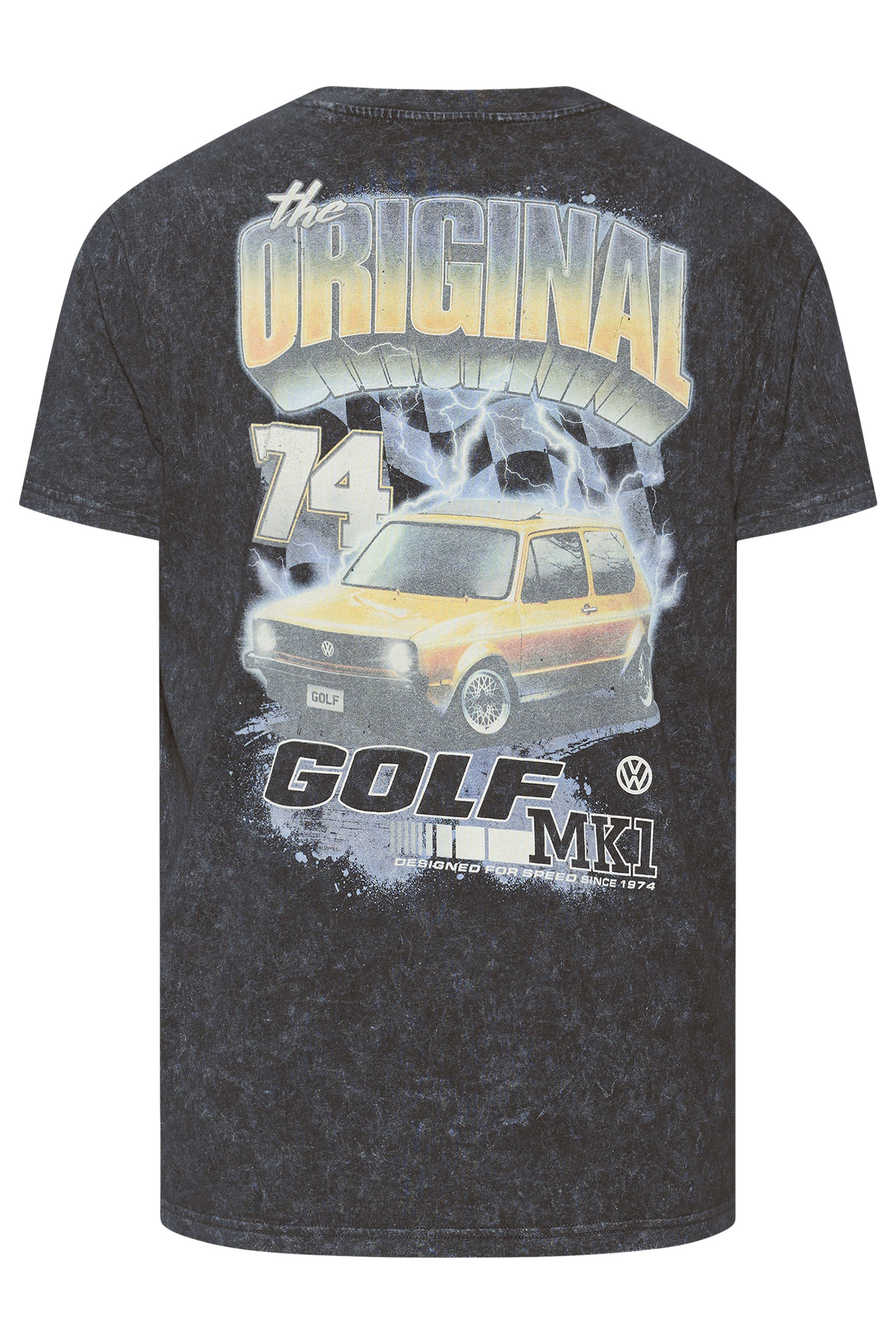 BadRhino Big & Tall Black Acid Wash Golf GTI Graphic T-Shirt | BadRhino 7