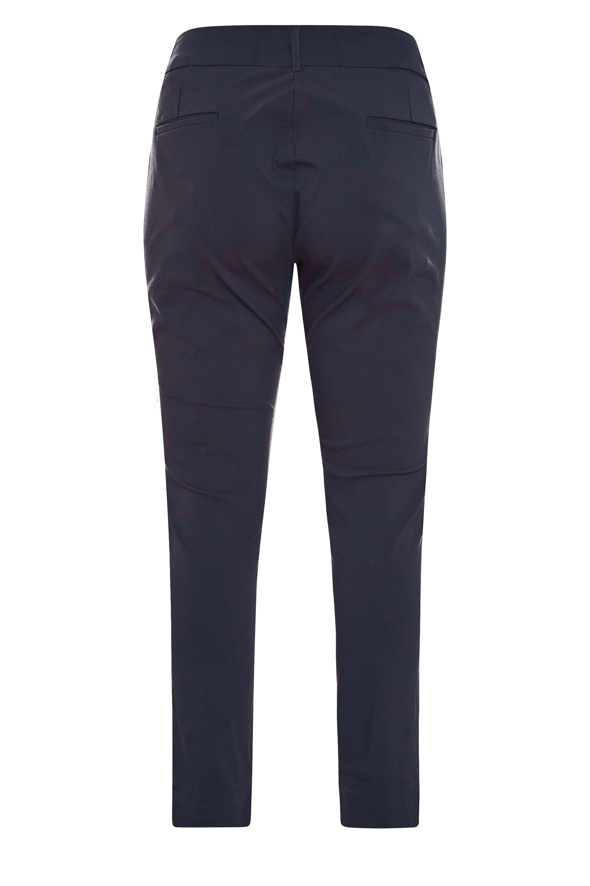 Navy Blue Stretch Bengaline Trousers | Yours Clothing