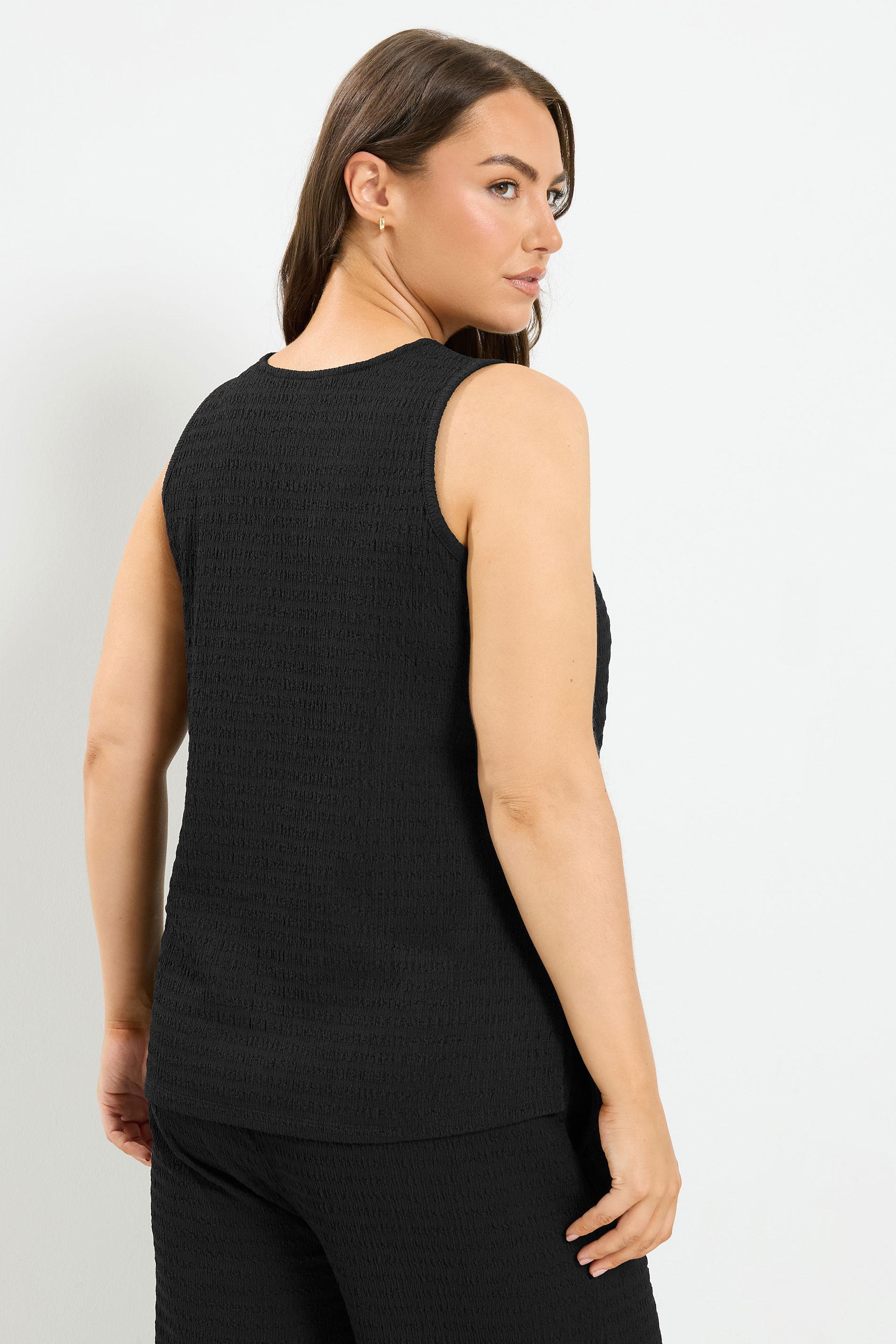 YOURS Plus Size Black Textured Button Through Waistcoat | Yours Clothing 2