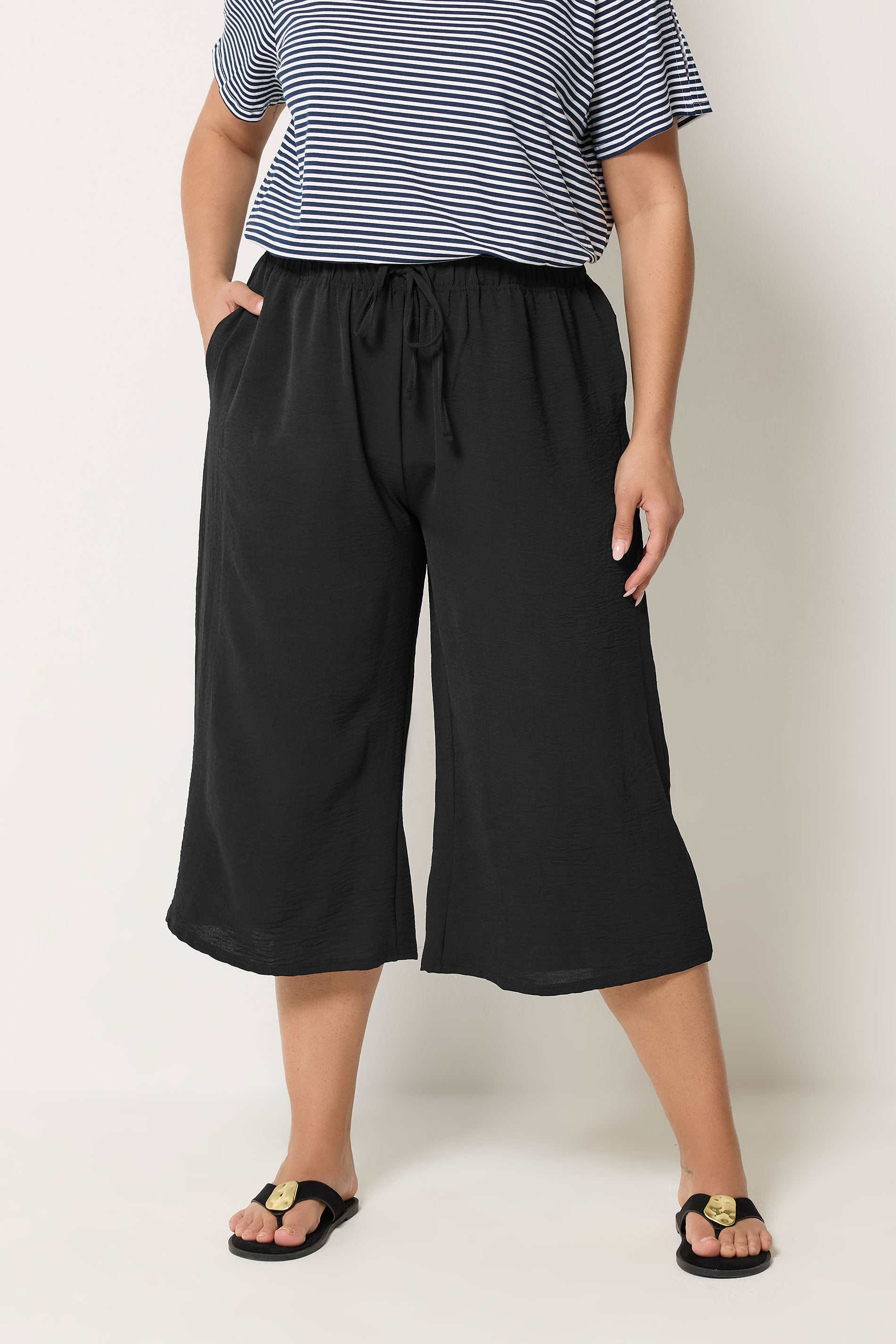 YOURS Plus Size Black Culottes | Yours Clothing 3