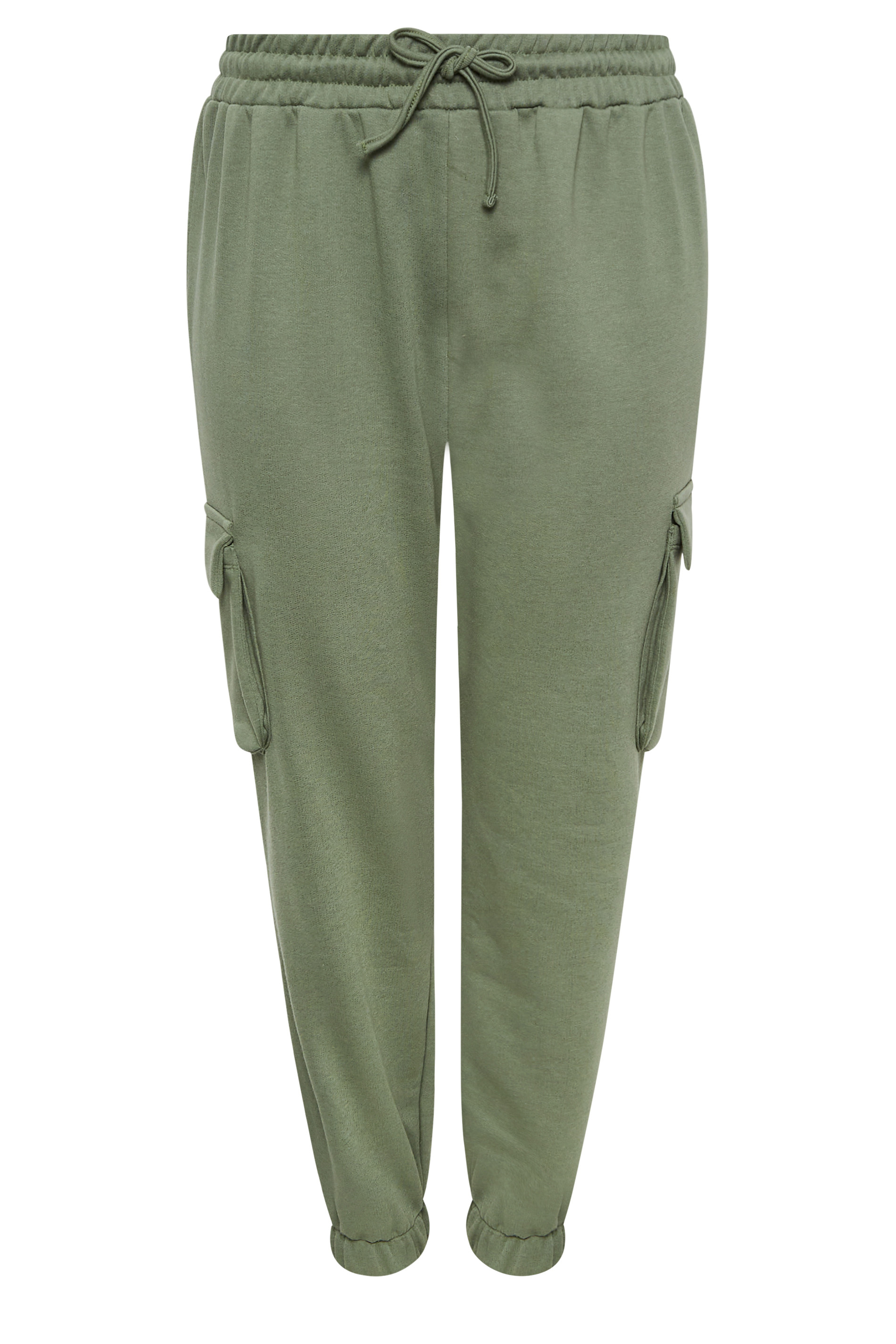 YOURS Curve Plus Size Khaki Green Cargo Joggers | Yours Clothing