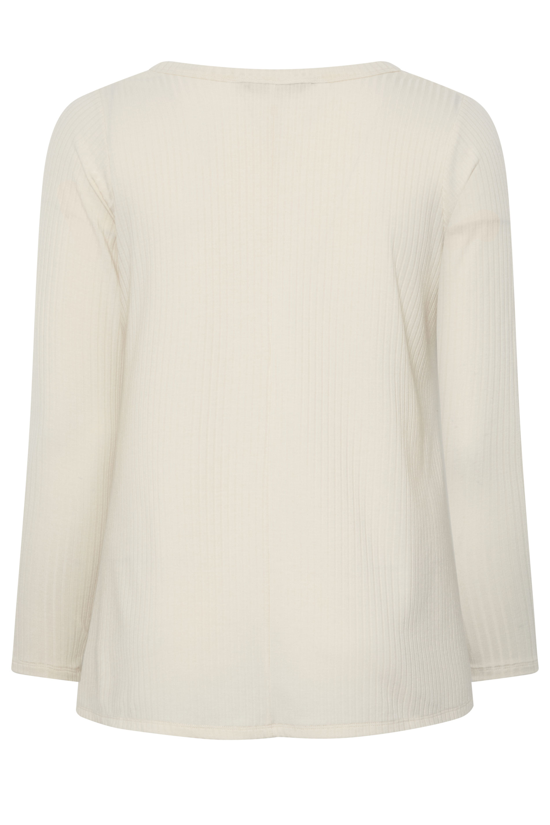 YOURS Plus Size Cream Henley Swing Top | Yours Clothing 2