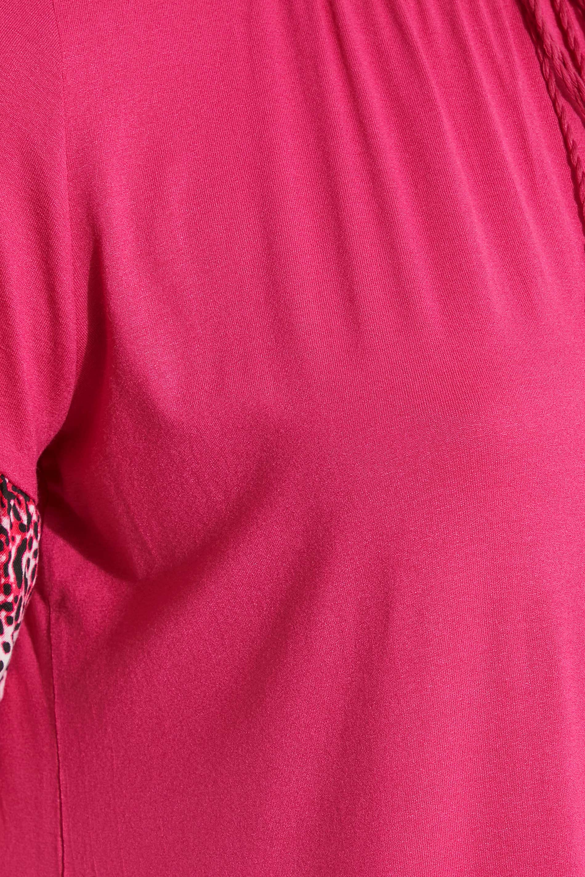 Grande taille  Tops Grande taille  Tuniques | Curve Pink Animal Print Contrast Trim Tunic Top - DN25305