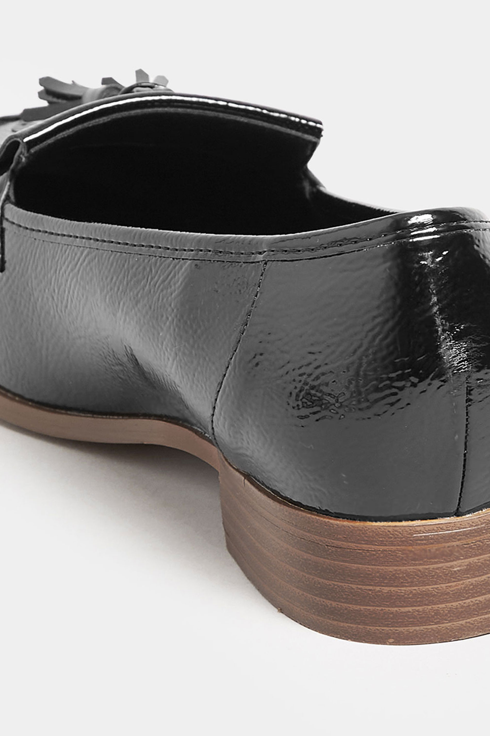 Plus Size Black Patent Loafers In Wide E Fit & Extra Wide EEE Fit