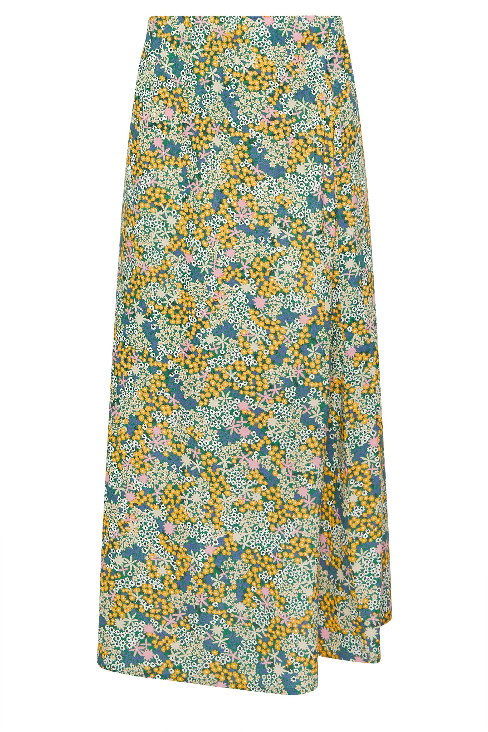 PixieGirl Petite Women's Green Ditsy Floral Midi Skirt | PixieGirl 5