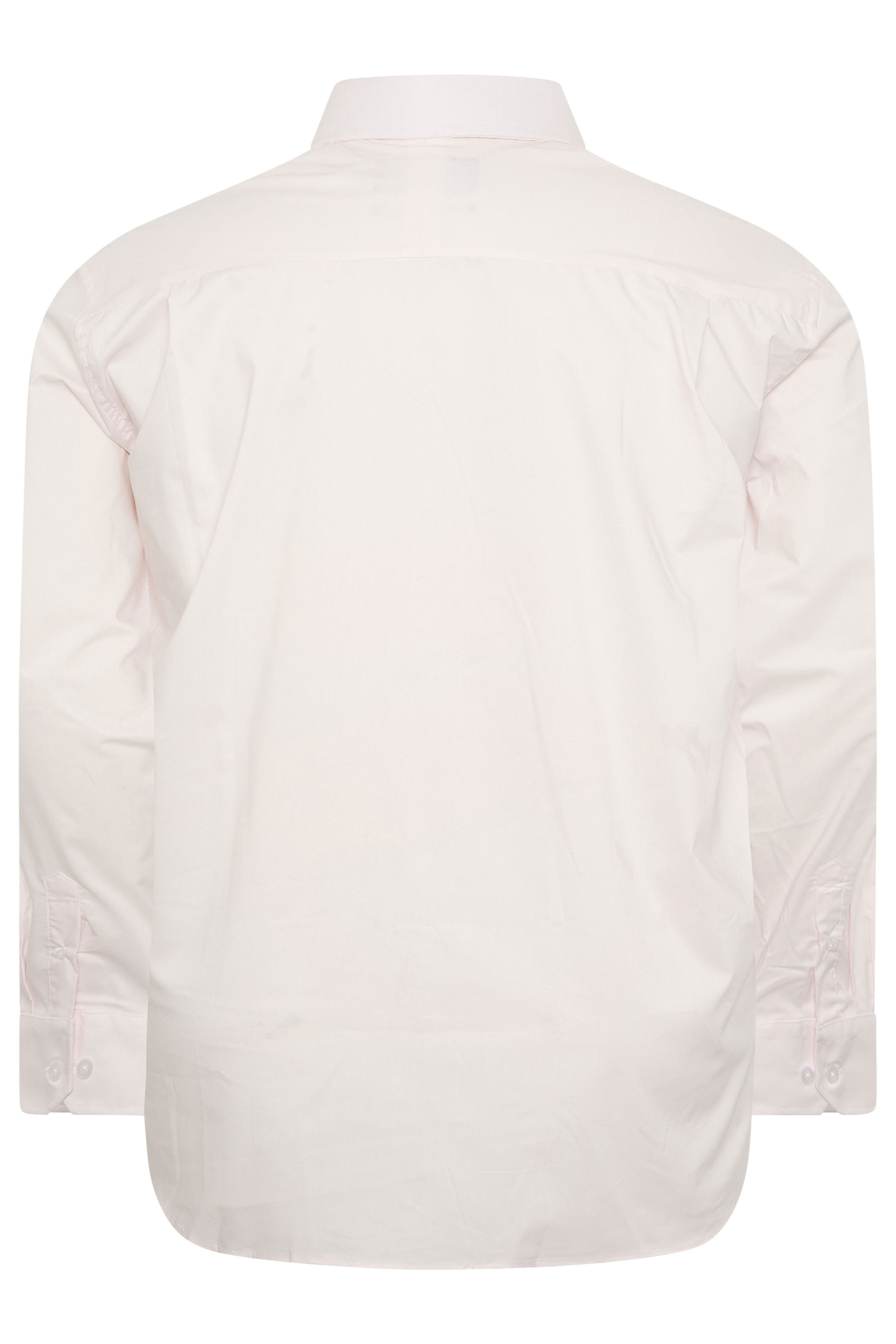 D555 Big & Tall Pink Long Sleeve Non Iron Stretch Shirt | BadRhino 4
