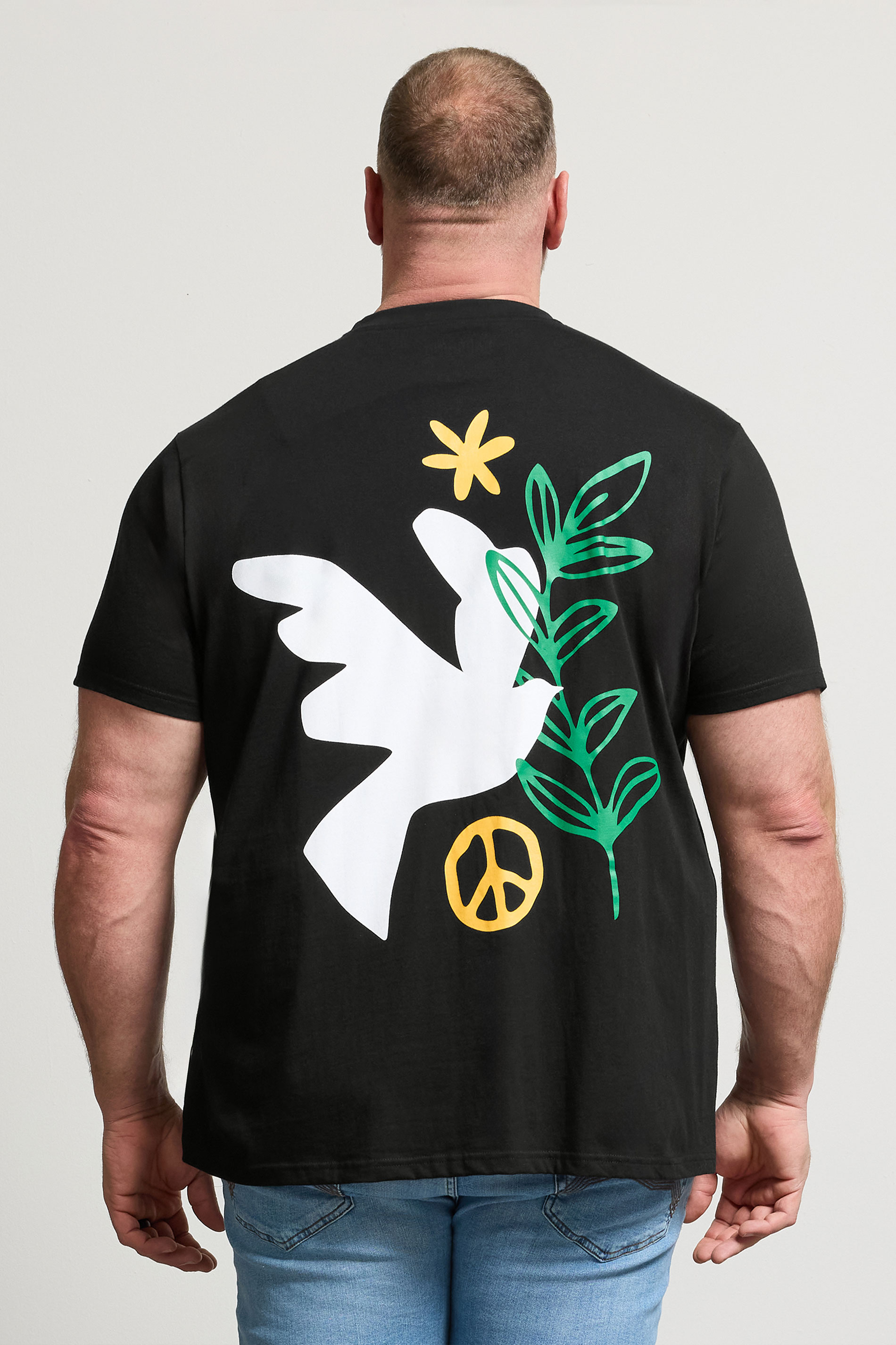 BadRhino Big & Tall Black Dove Graphic T-Shirt | BadRhino 5