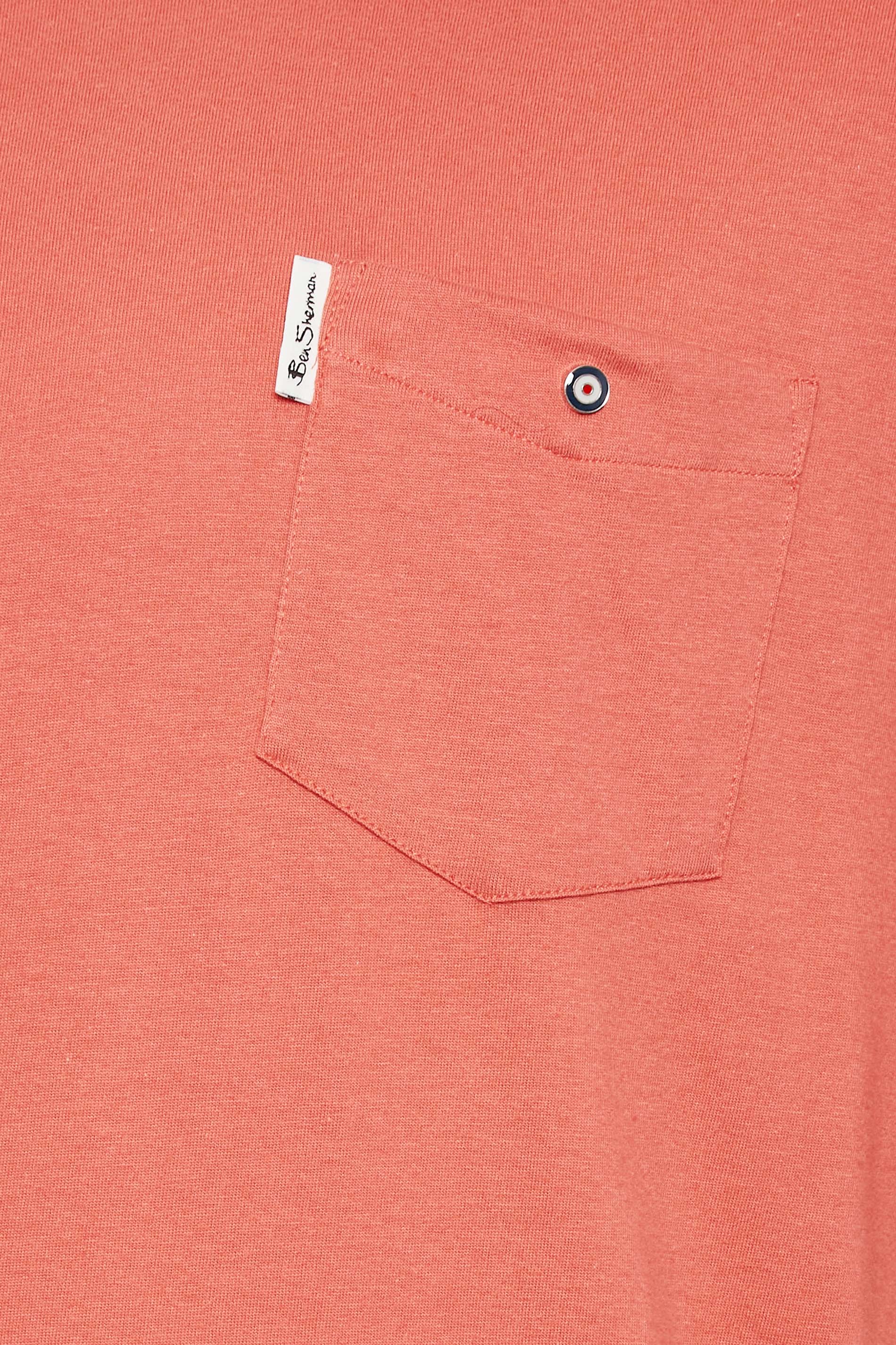 BEN SHERMAN Big & Tall Raspberry Red Signature Pocket T-Shirt | BadRhino 2