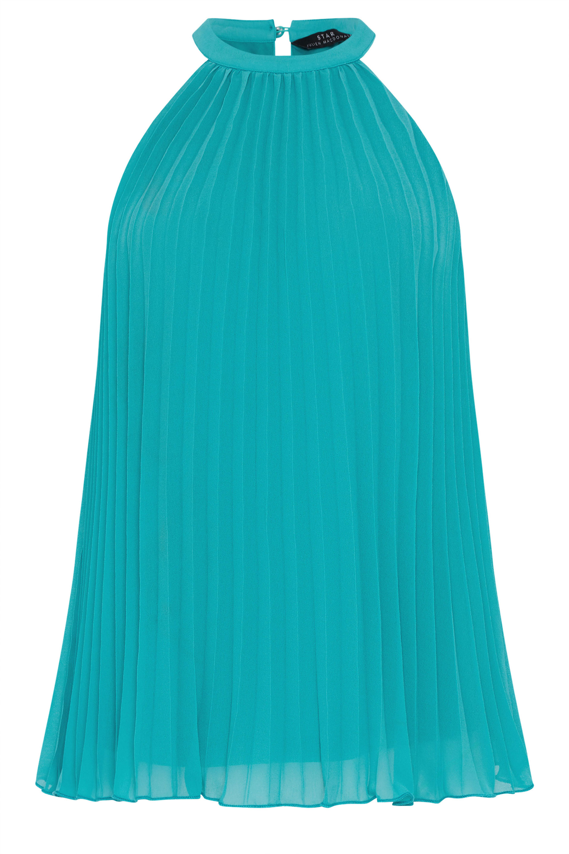 STAR Turquoise Blue Pleated Halterneck Top | StarByJM 5