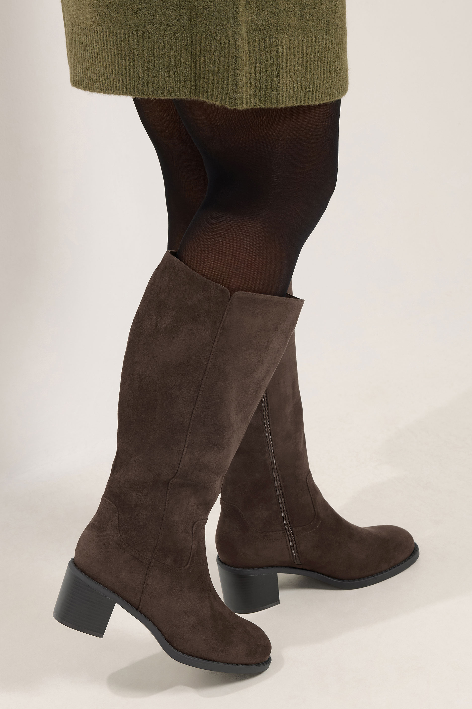 Yours Bruine Westernlaarzen In Extra Brede Eeepasvormsize 37EEE