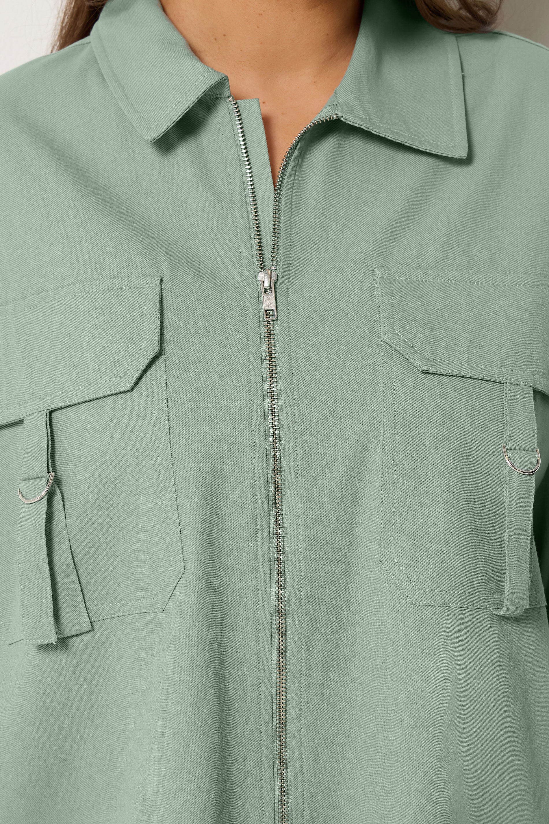 YOURS Plus Size Blue Utility Shacket | Yours Clothing 6