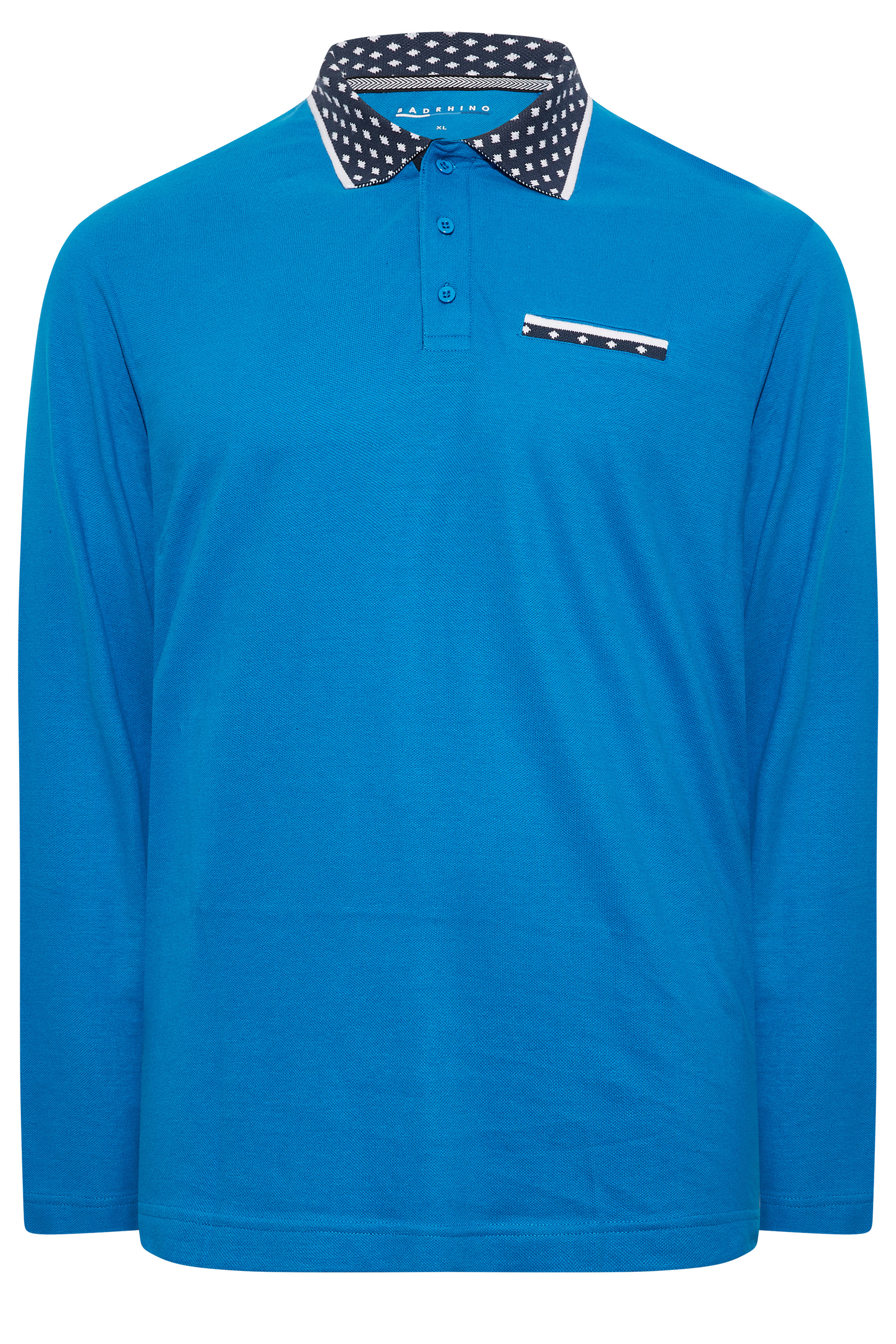 BadRhino Big & Tall Blue Dobby Collar Polo Shirt | BadRhino 3