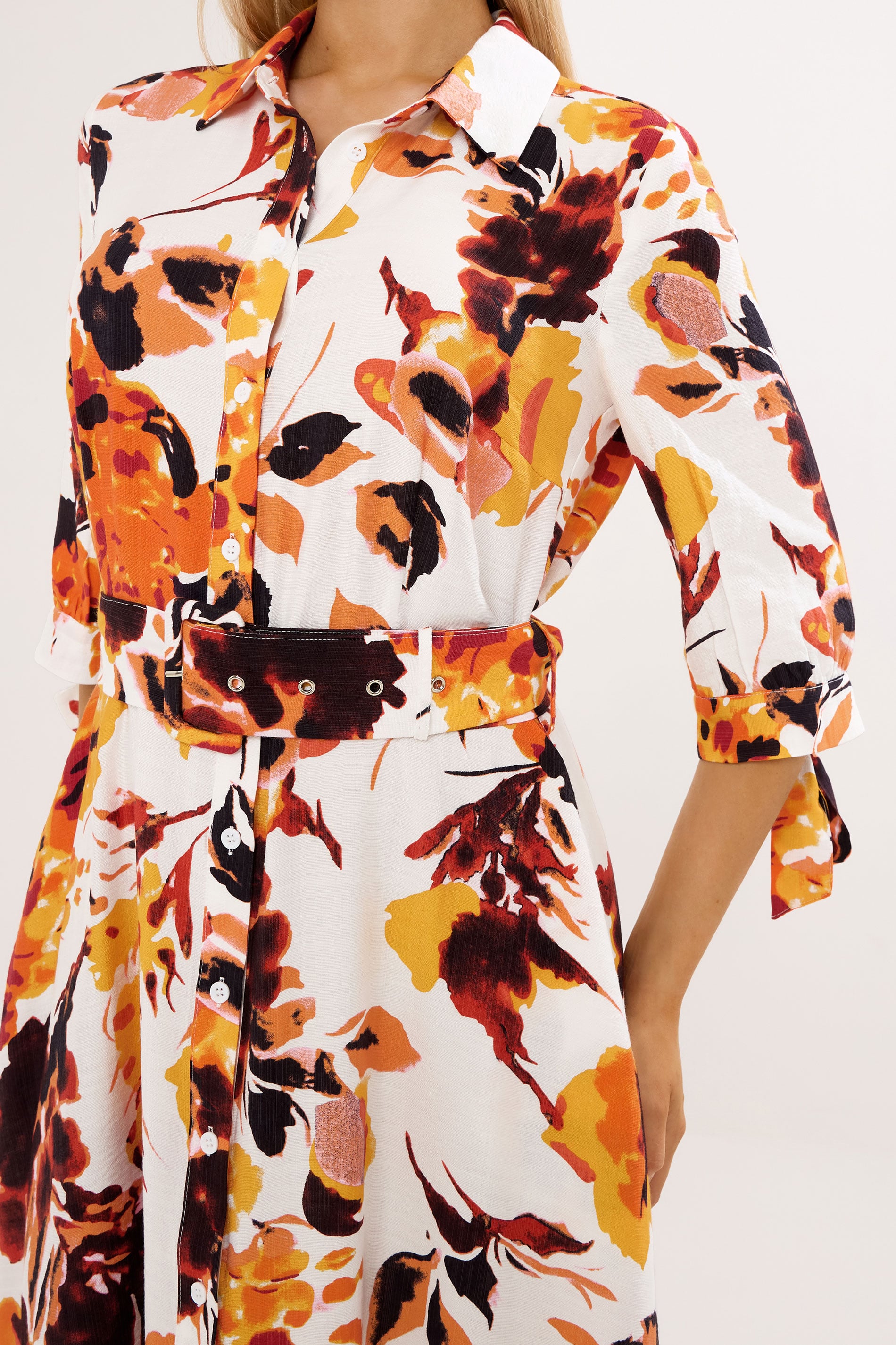 STAR Orange Abstract Print Shirt Dress | StarByJM 4