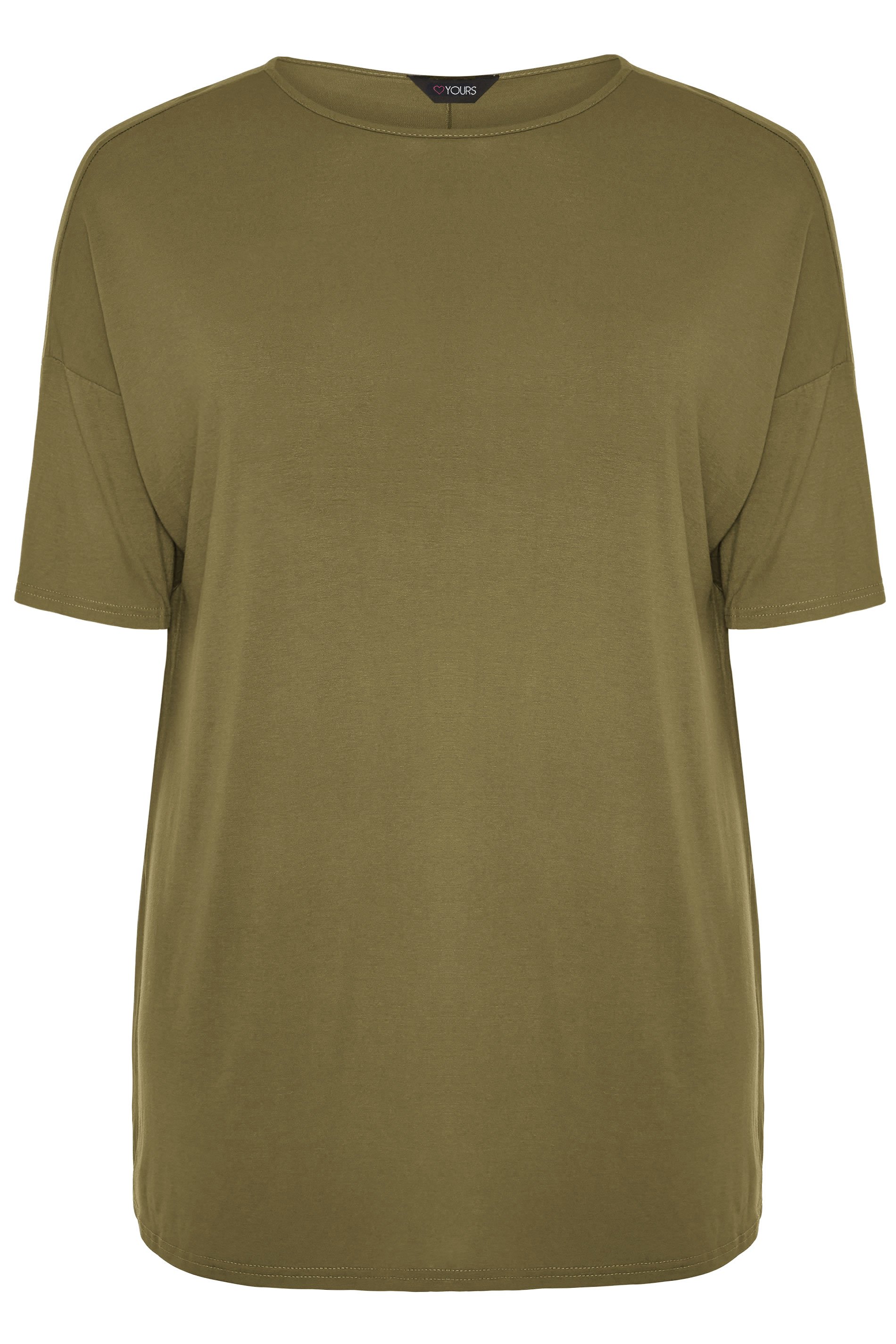 Khaki Jersey Oversized T-Shirt | Yours Clothing