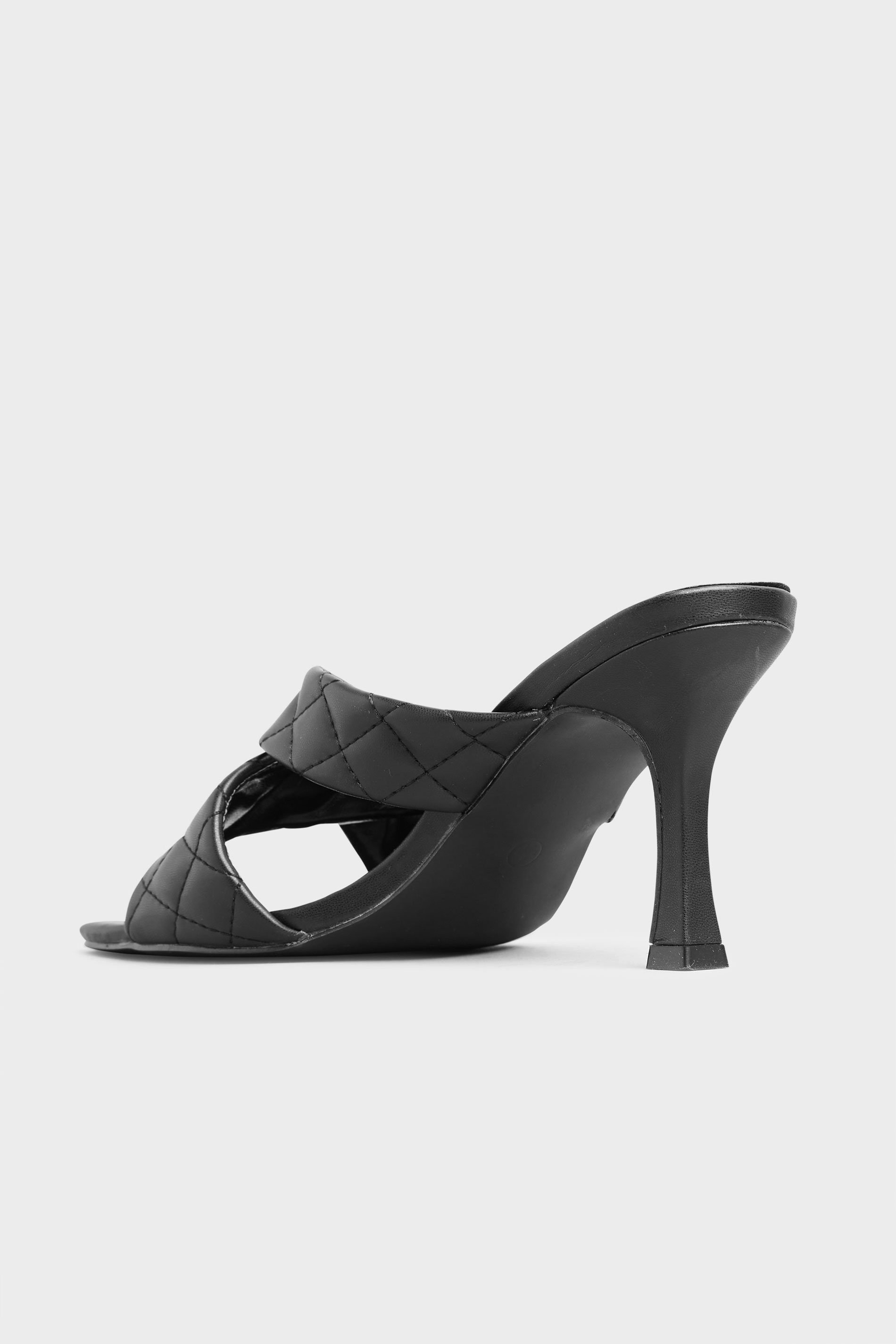 LIMITED COLLECTION Black Cross Quilted Stiletto Mules In Extra Wide Fit ...