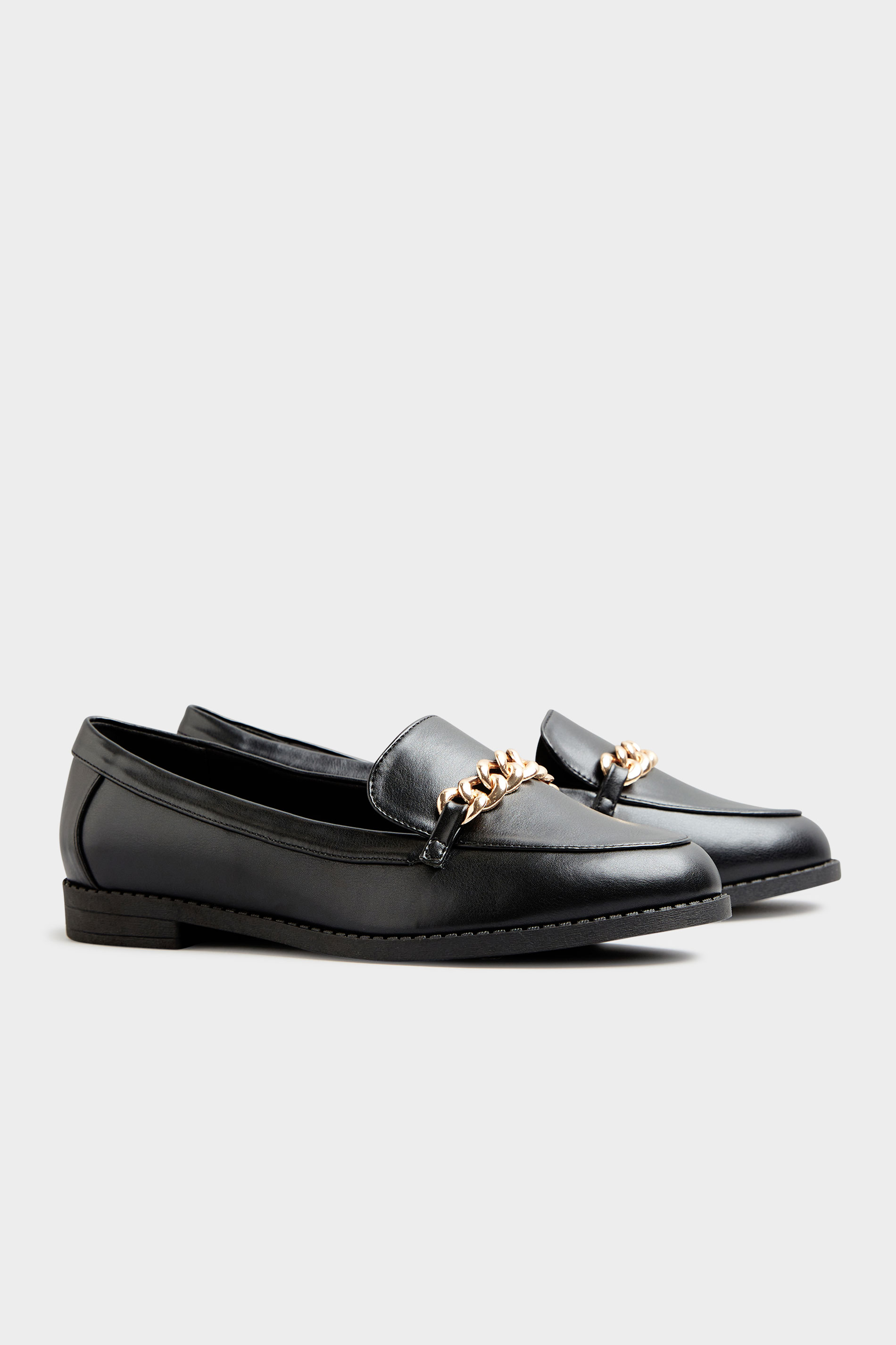 Black Chain Loafers In Extra Wide Fit_C.jpg