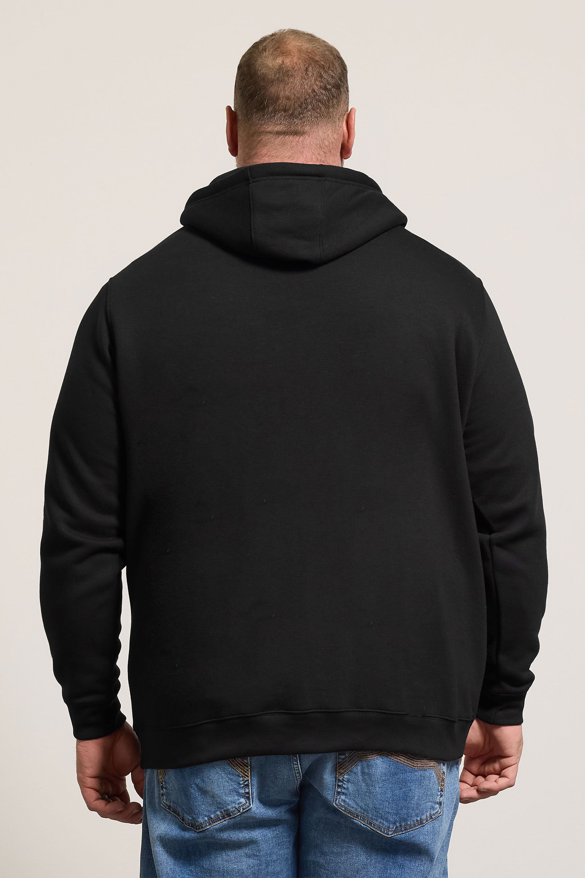BadRhino Big & Tall Black Zip Through Hoodie | BadRhino 2