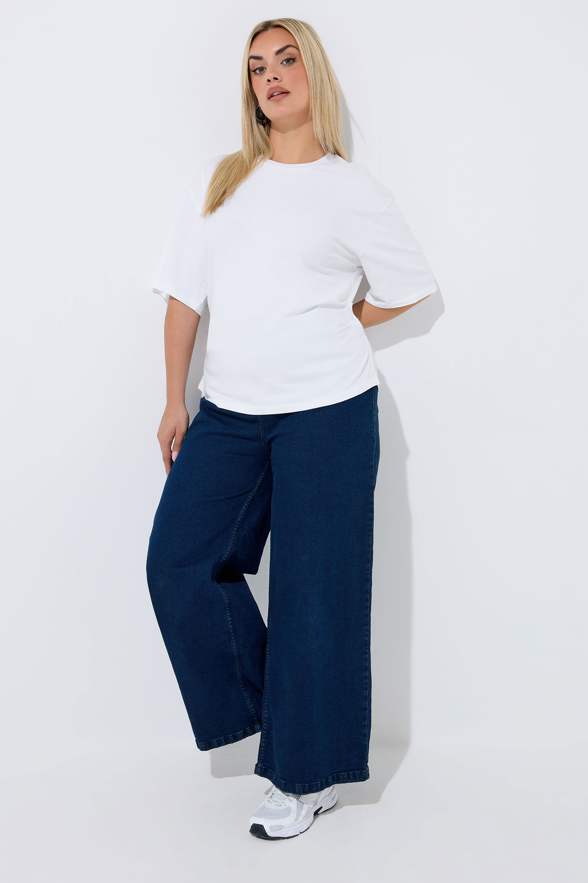 LIMITED COLLECTION Plus Size White Corset Seam T-Shirt | Yours Clothing 1