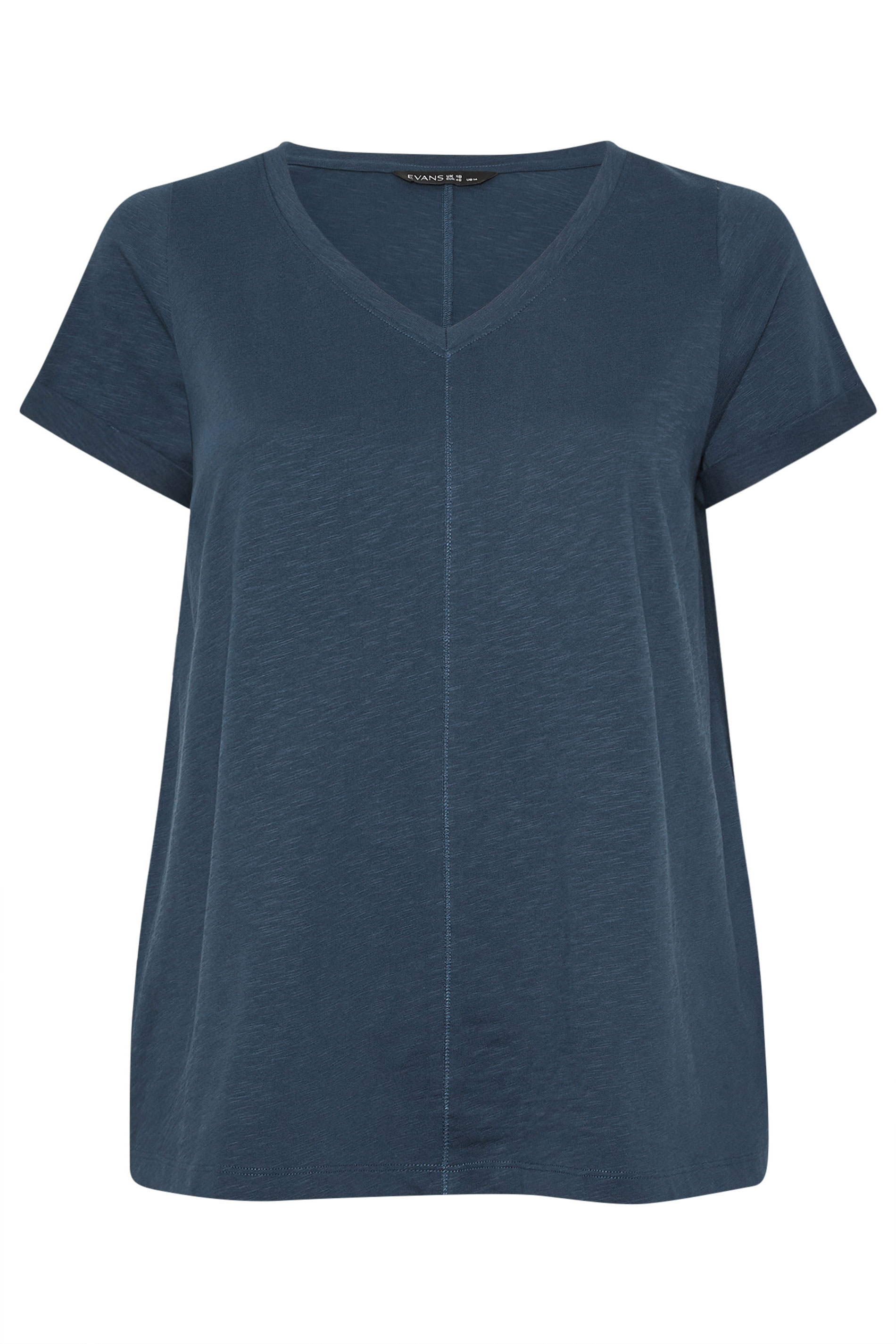 EVANS 2 Pack Plus Size Red & Navy Blue Cotton T-Shirts | Evans 8