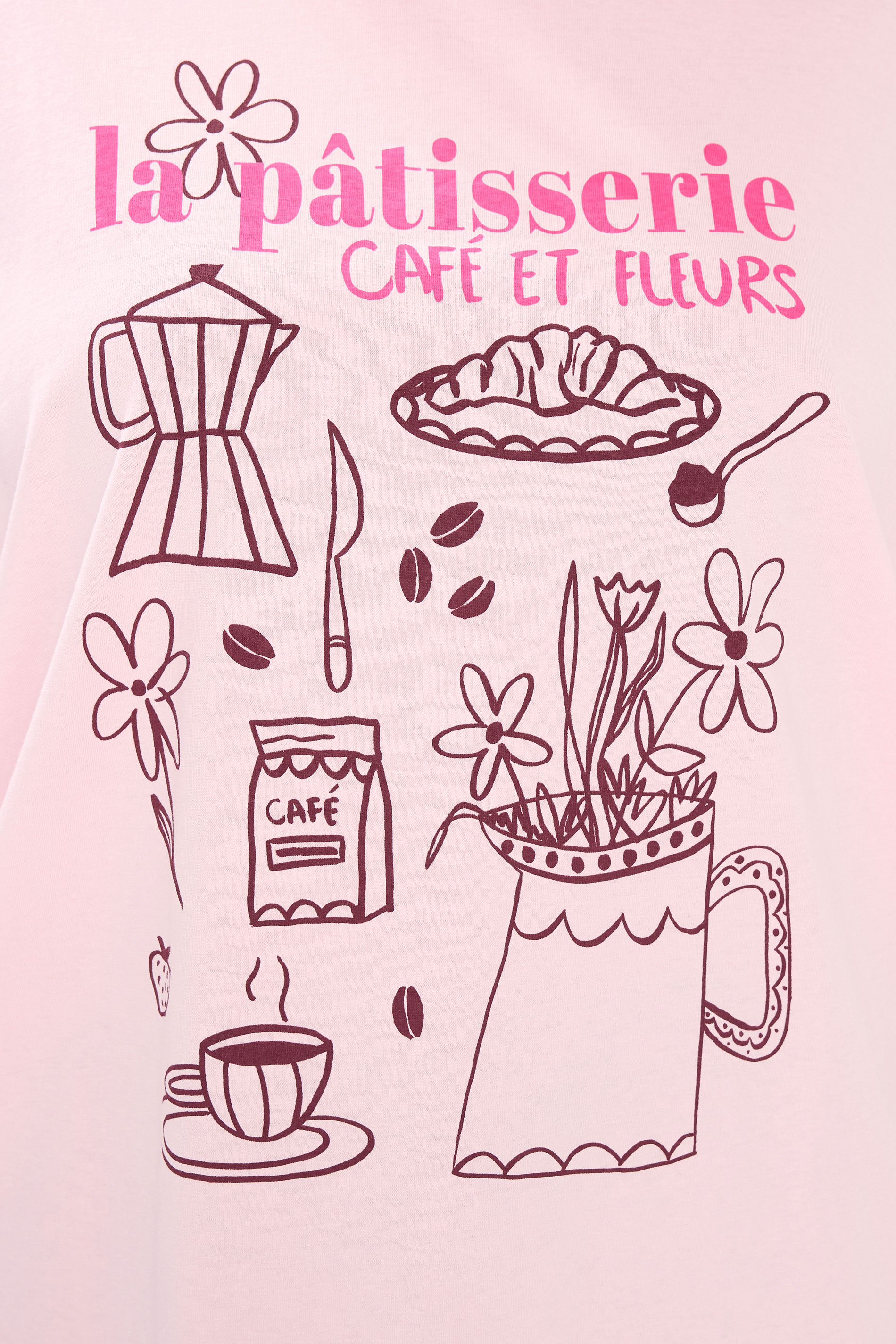 YOURS Plus Size Pink 'La Patisserie' Graphic T-Shirt | Yours Clothing 4