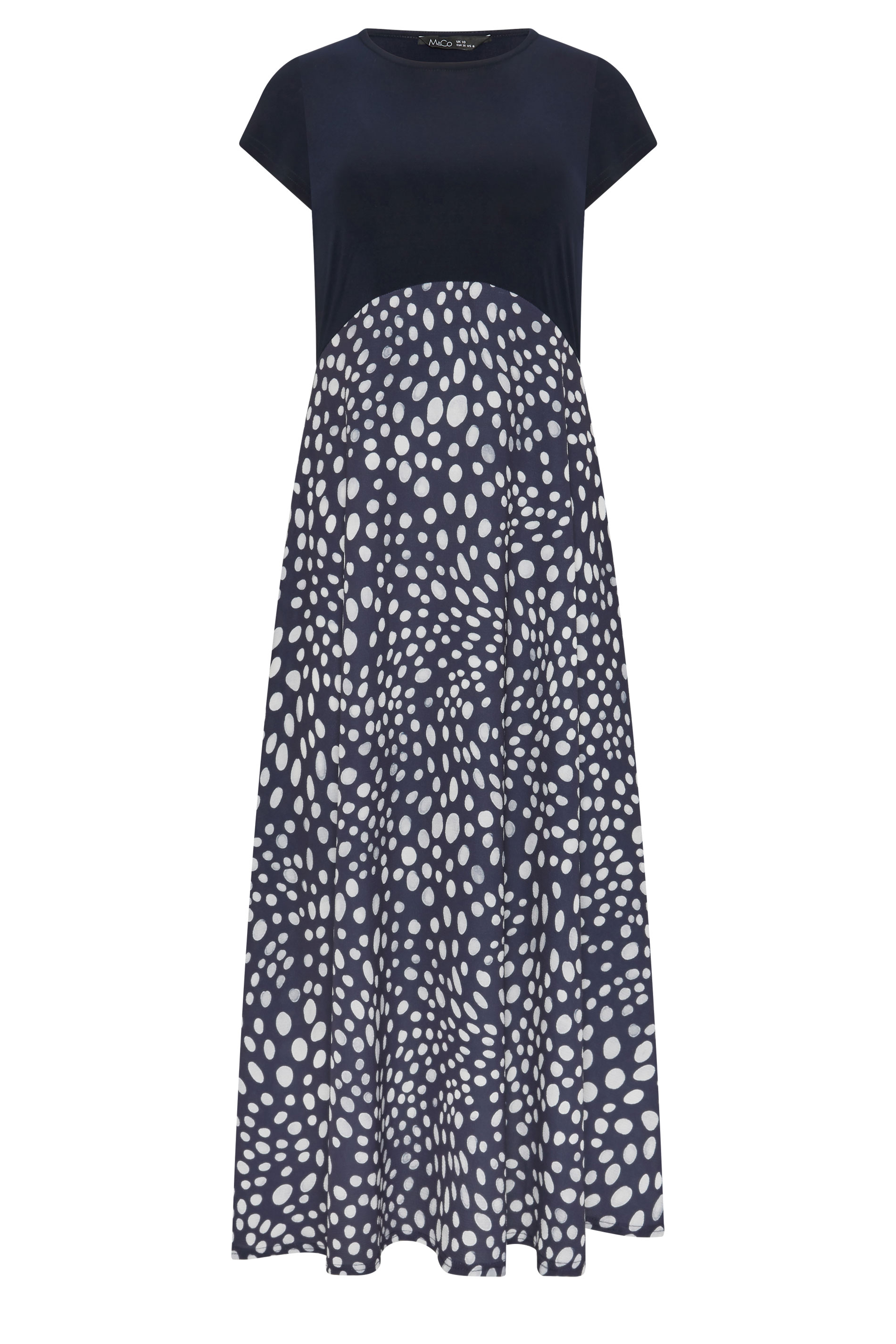 M&Co Navy Blue Spot Print 2 In 1 Midi Dress | M&Co 5