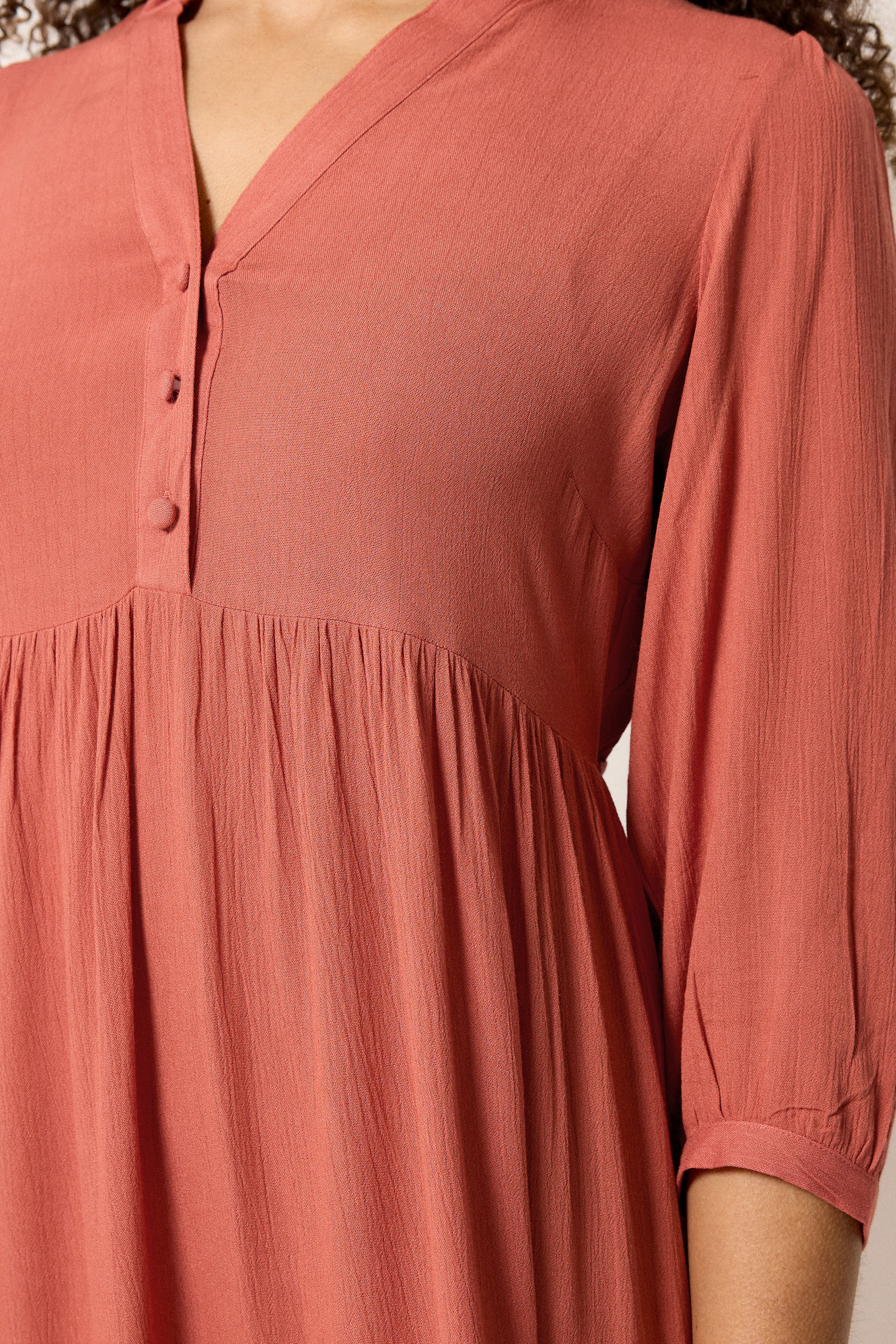 M&Co Orange Tiered Half Placket Maxi Dress | M&Co 4