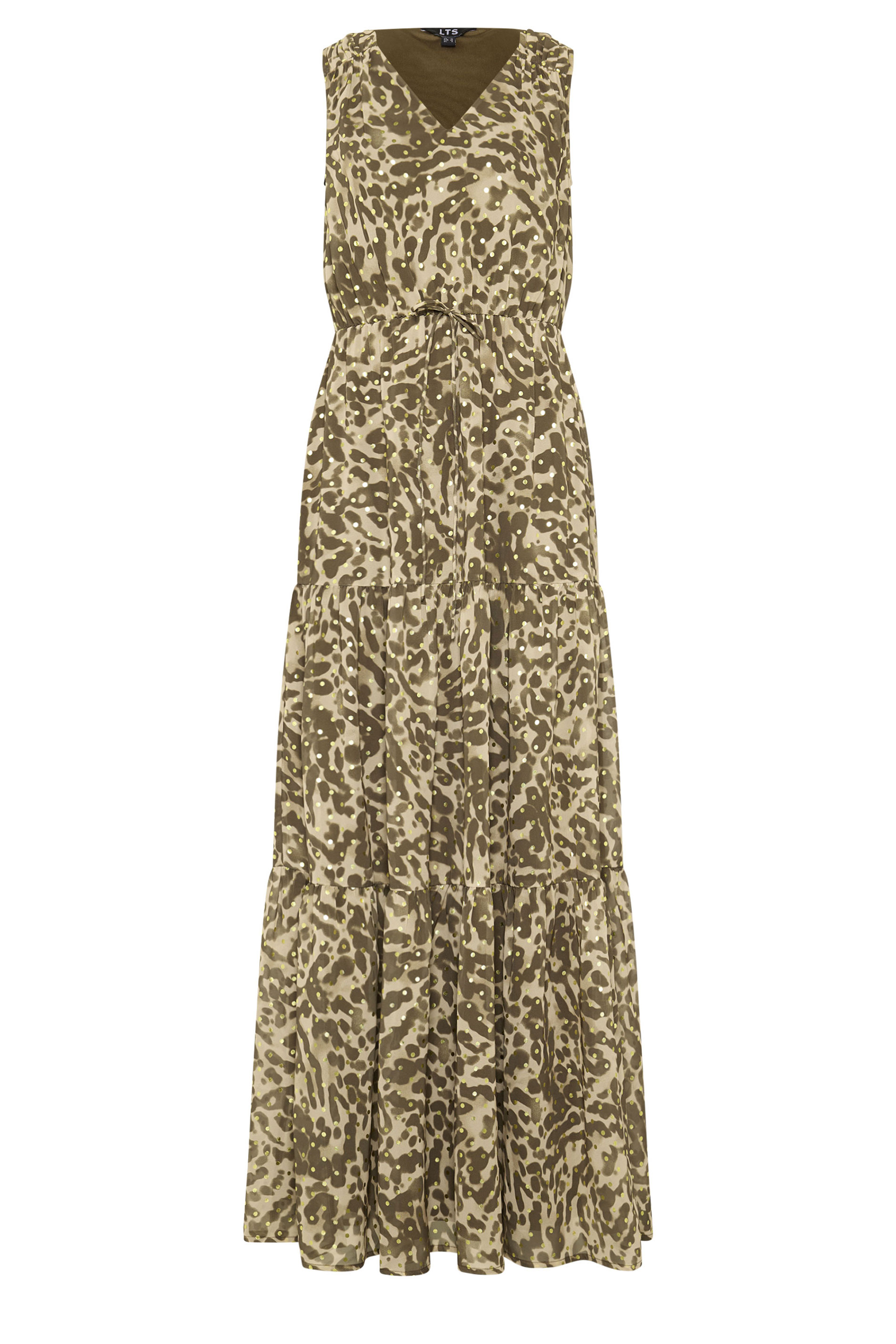 LTS Tall Women's Brown Abstract Tie Waist Maxi Dress | Long Tall Sally 5