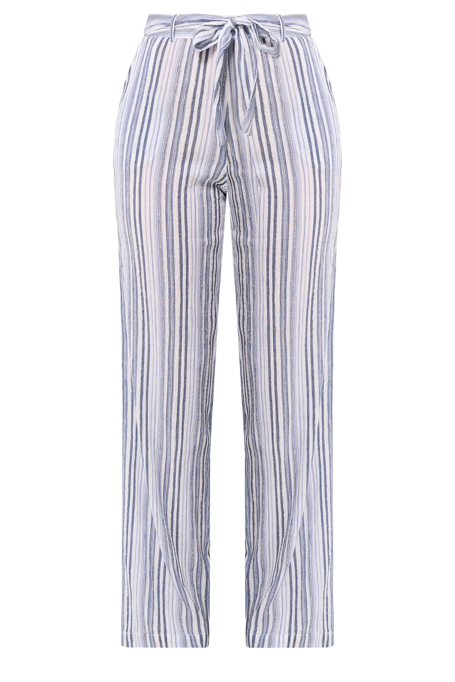 LTS Tall Women's Blue & White Stripe Wide Leg Trousers | Long Tall Sally 5